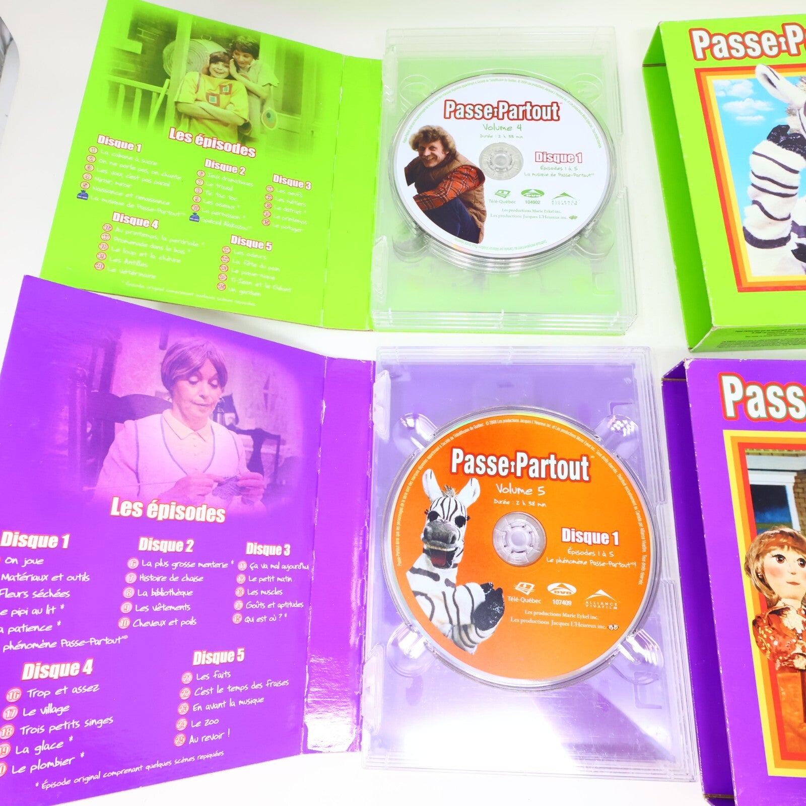 Passe-Partout #1-2-3-4-5 Lot 5 DVD Télé Québec Série Originale Complète Testés