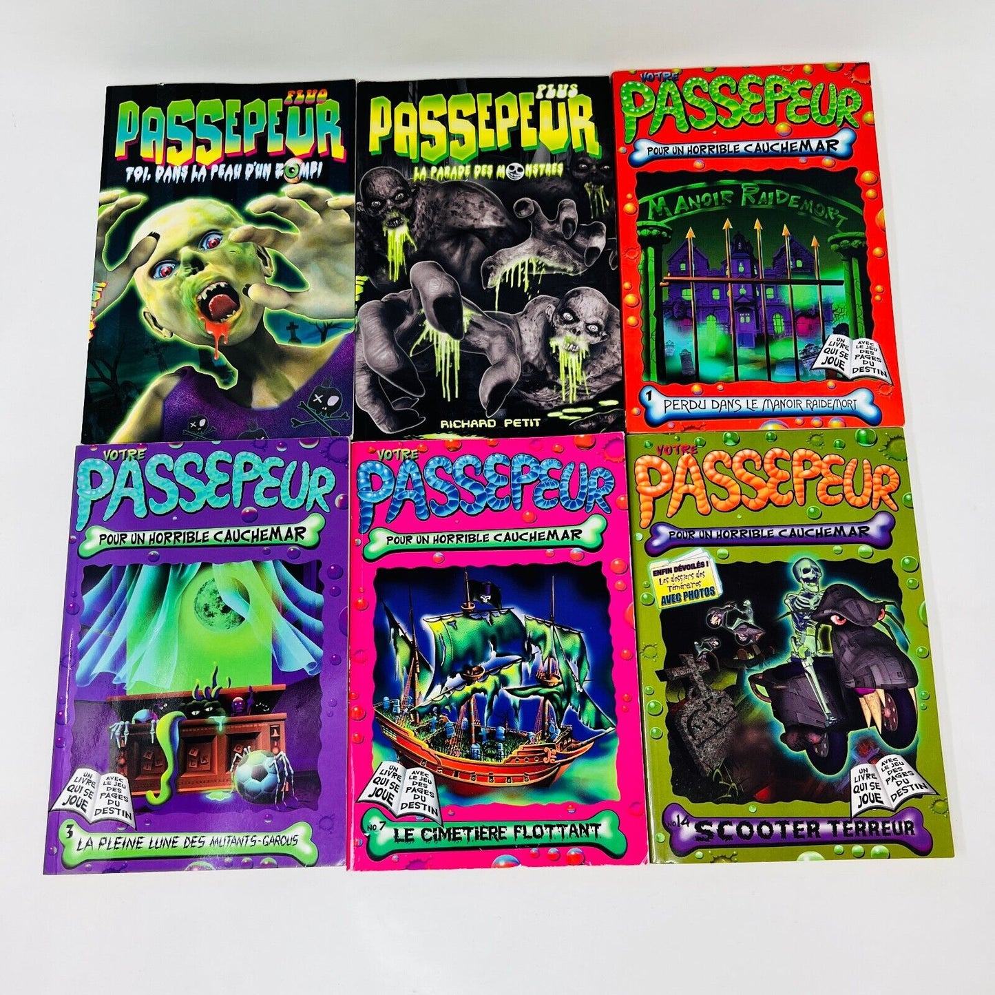 8x Votre Passepeur Horrible Cauchemar/Zéro 2 Livres Signés par Richard Petit Lot
