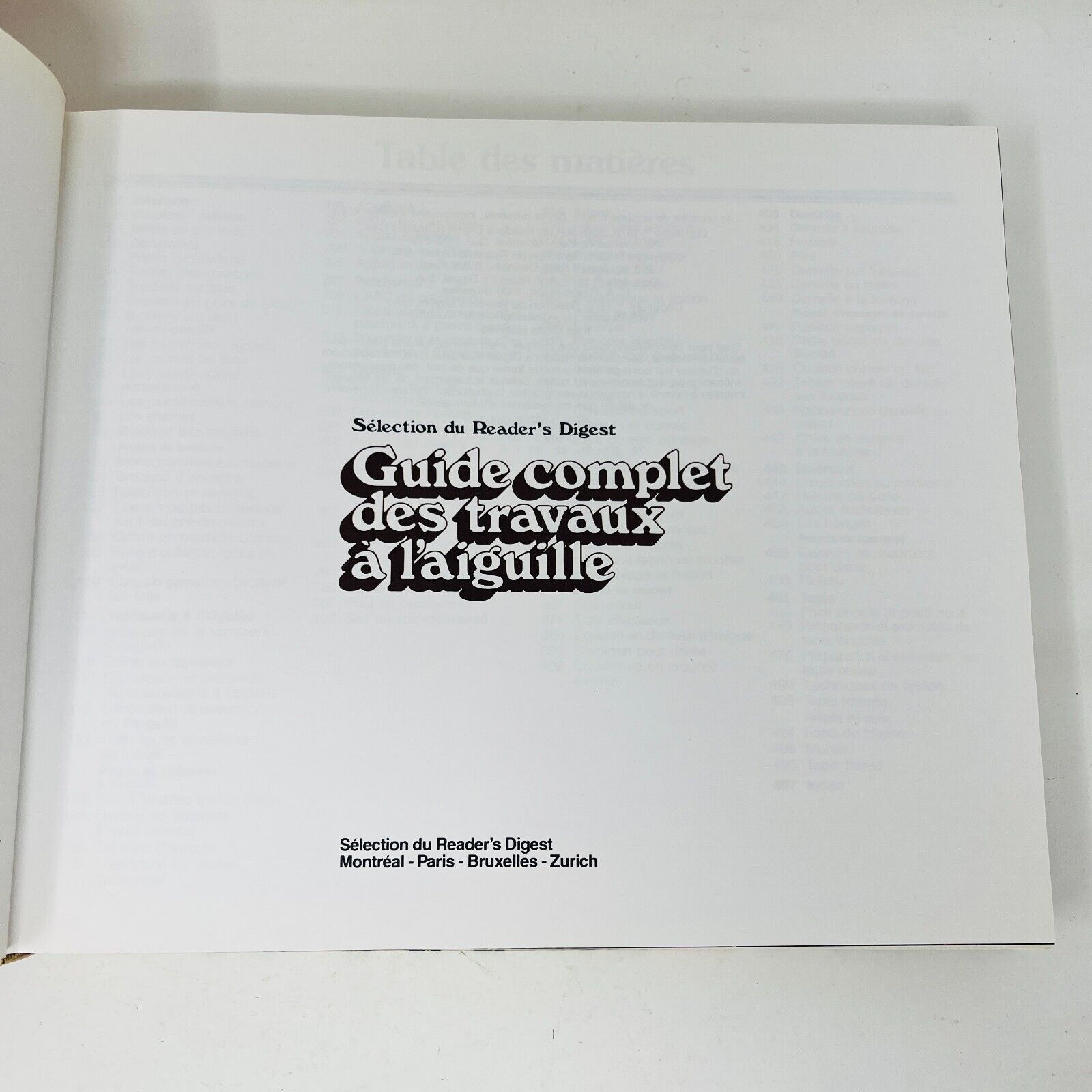 1981 Guide Complet des Travaux à l'Aiguille Couture Sélection du Reader's Digest