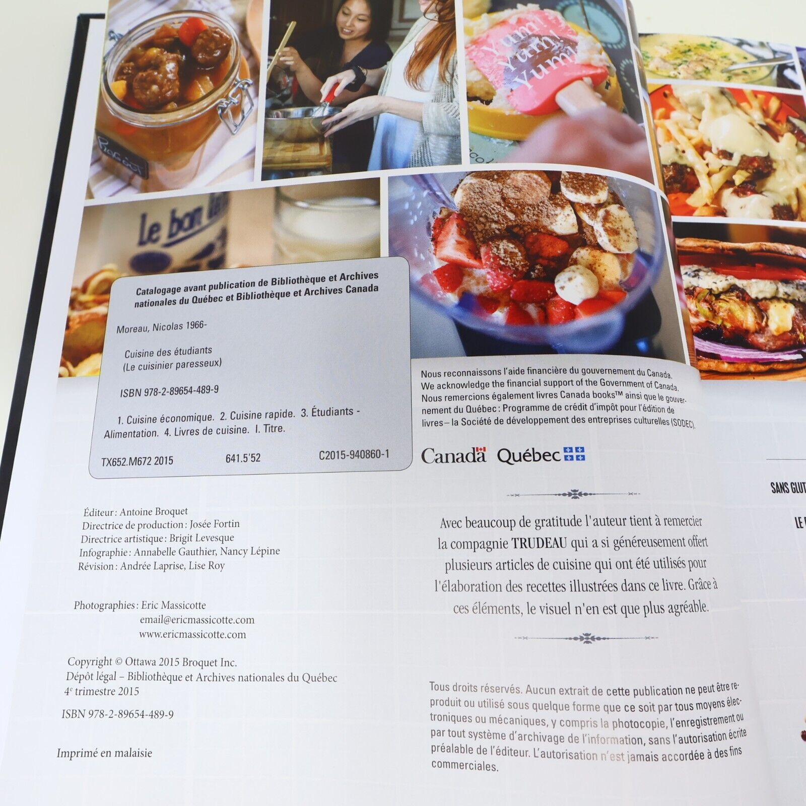 2015 Cuisine des Étudiants Nicolas Moreau Recettes Le Cuisinier Paresseux Livre