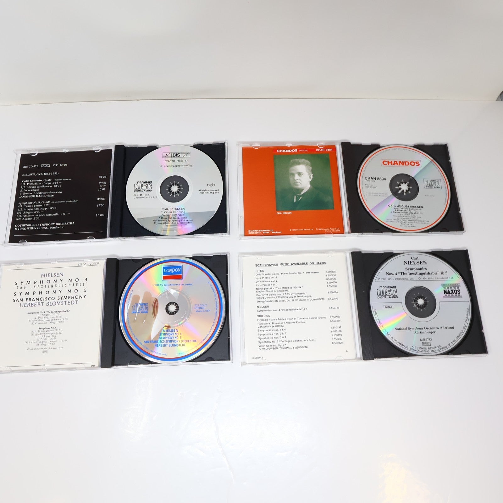 Carl Nielsen 8 CD Lot Symphony 2-3-4-5/Concertos Salonen/Chung/Leaper/Blomstedt