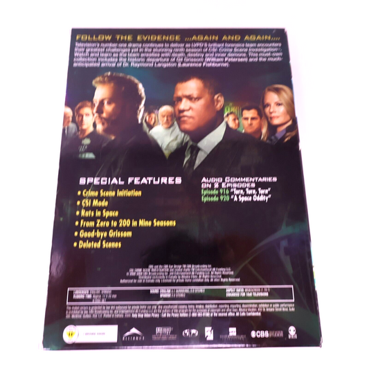 CSI Crime Scene Investigation Ninth Season #9 DVD Tested NTSC Laurence Fishburne