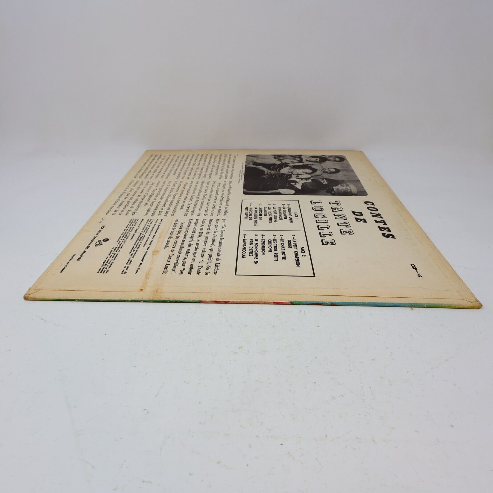 Contes de Tante Lucille LP Disque Histoires Enfants Vtg RCA Victor Mono CGP-149