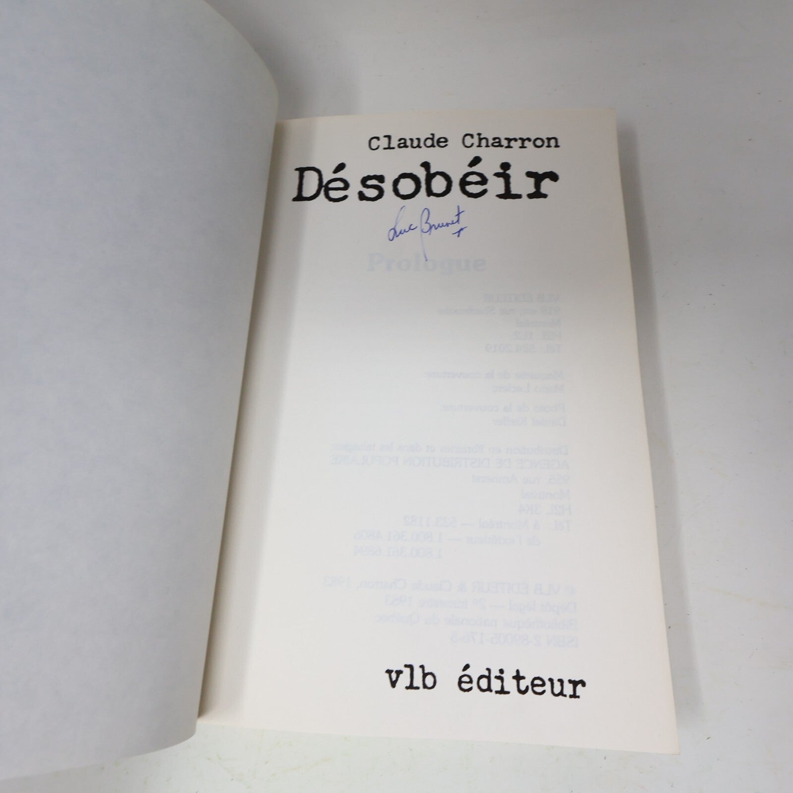 1983 Désobéir Claude Charron Vlb Biographie Politique Québec Français Livre 80s