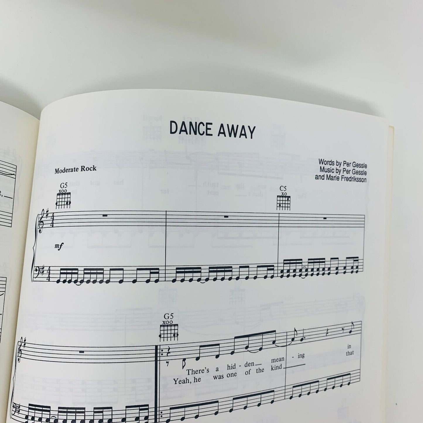 1989 Roxette Look Sharp Songbook Cherry Lane Milton Okun Piano Guitar Fold Out