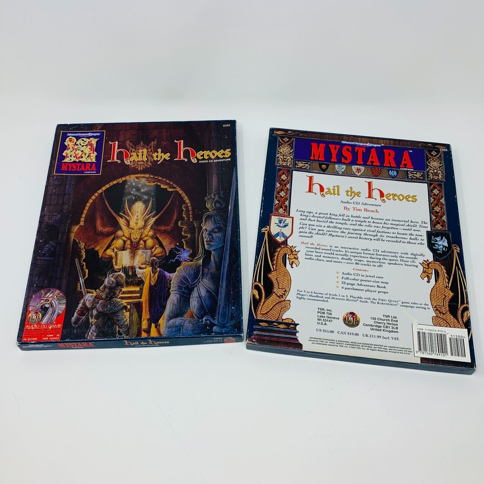 Empty Box Replacement Part for AD&D Mystara Campaign Hail the Heroes 2502 1994