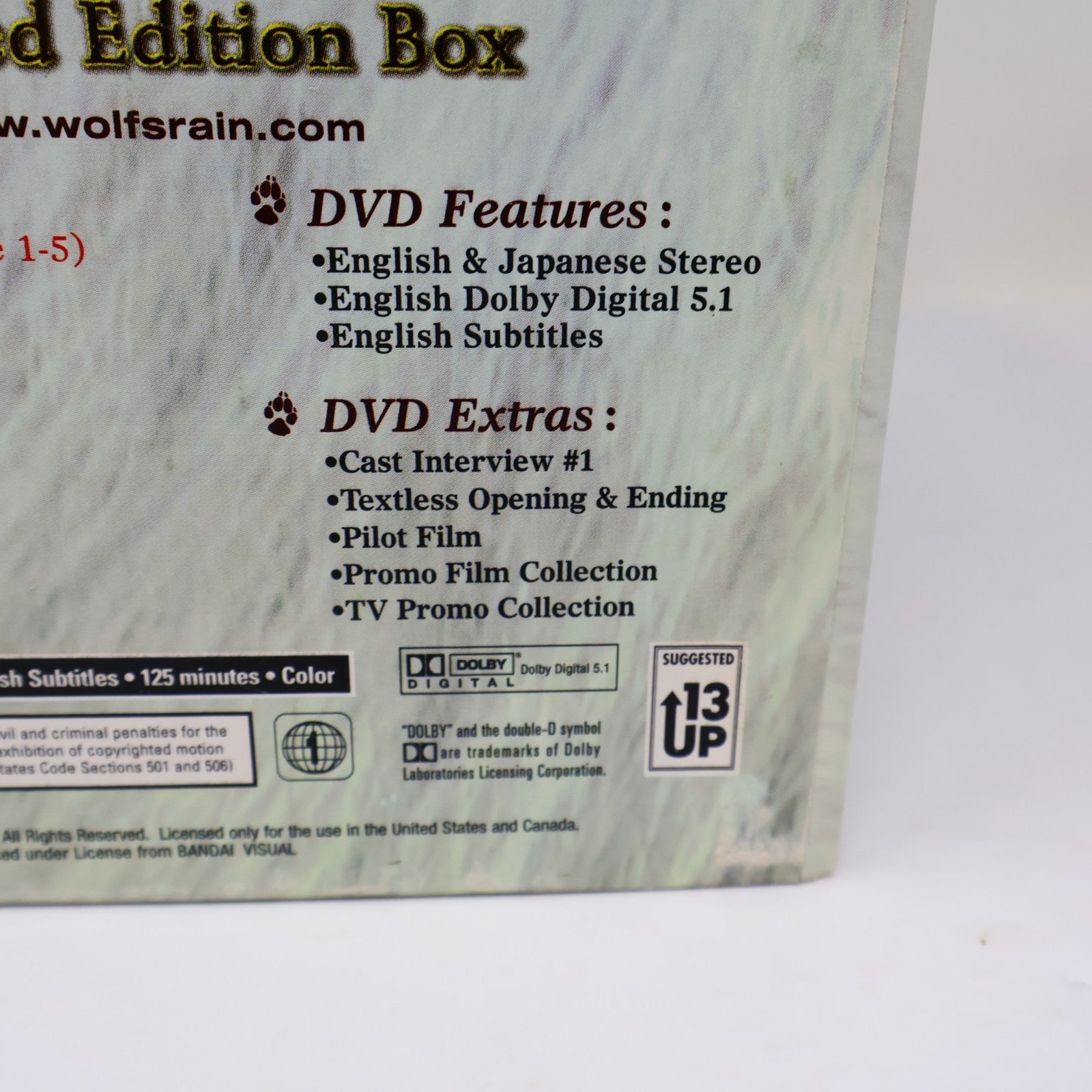 Wolf’s Rain Limited Edition Box Set DVD Anime Complete Series #1-7 Bandai NTSC