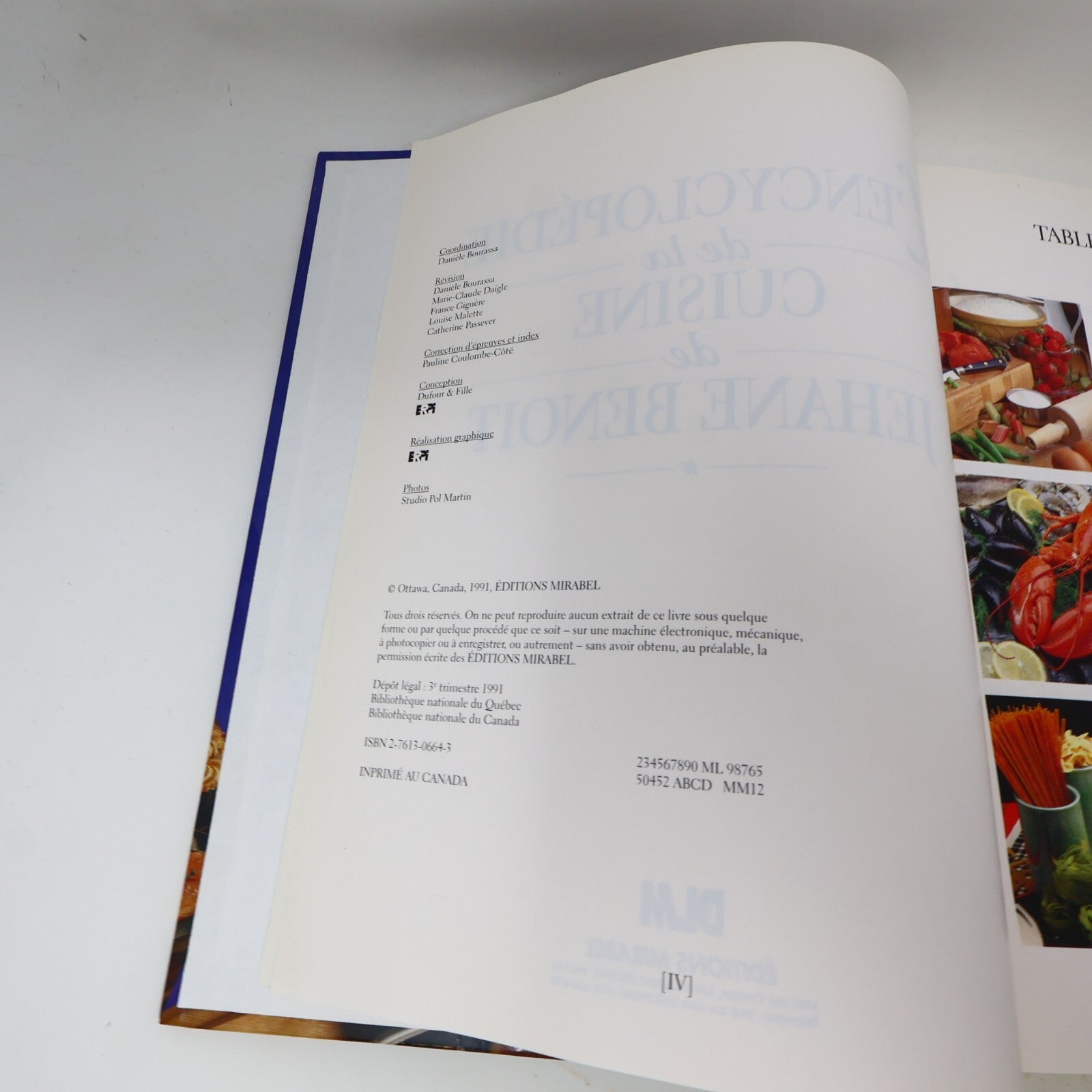 1991 L'Encyclopédie de la Cuisine de Jehane Benoit Recettes Québec Mirabel Livre