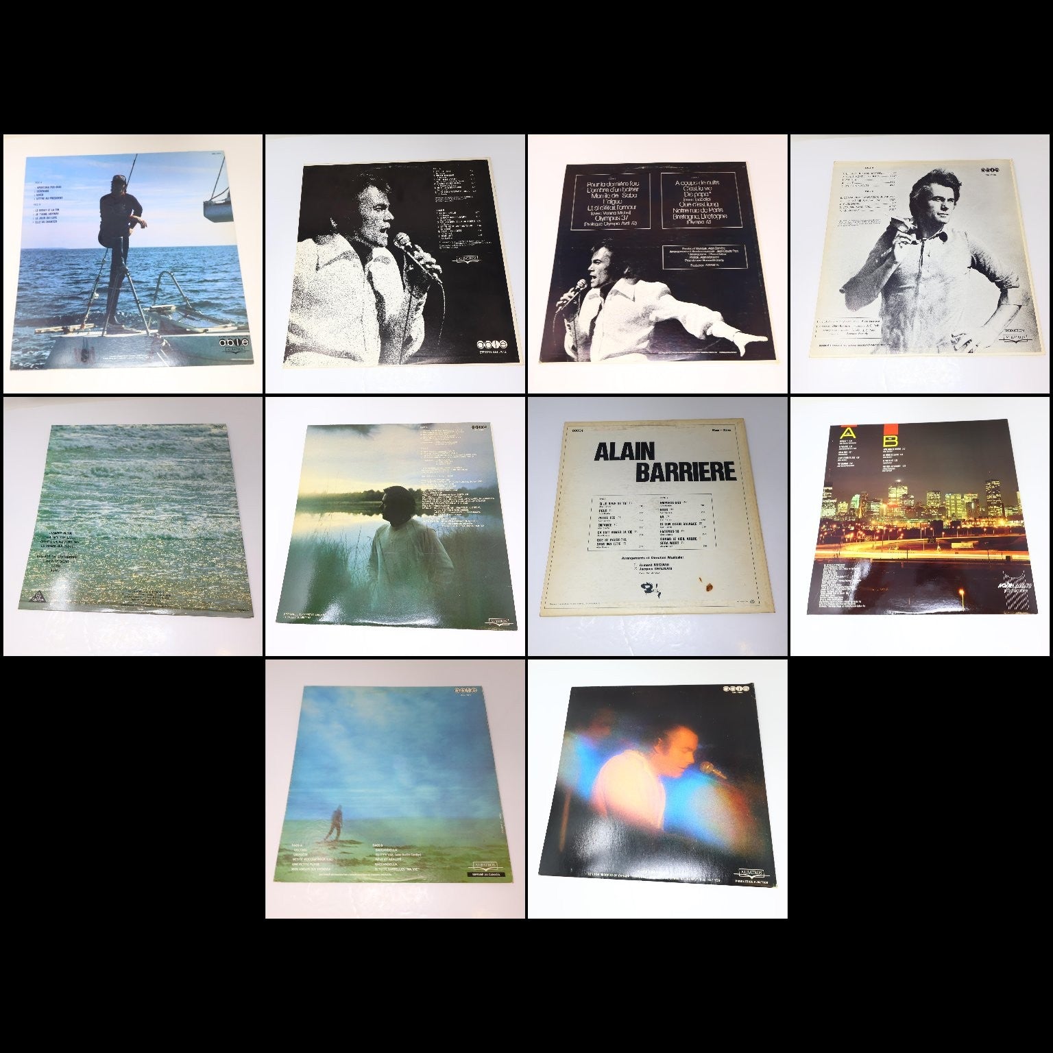 Alain Barriere Lot 10 Disques LP Record Sérénade et Tragédie/Amoco/Seduction