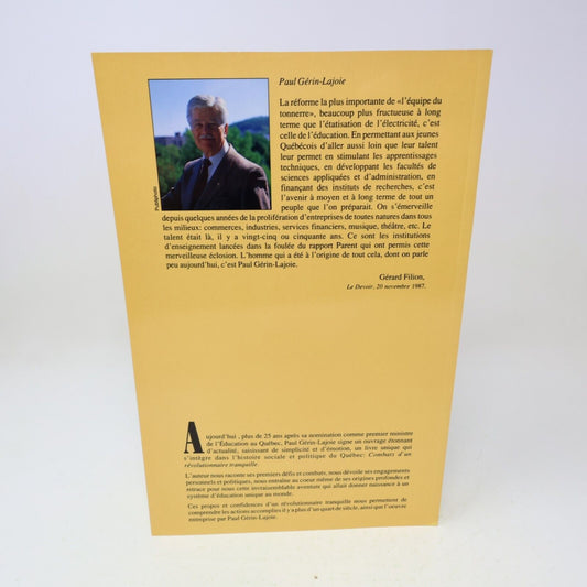 1989 Combats d'un Révolutionnaire Tranquille Paul Gérin-Lajoie Biographie Québec