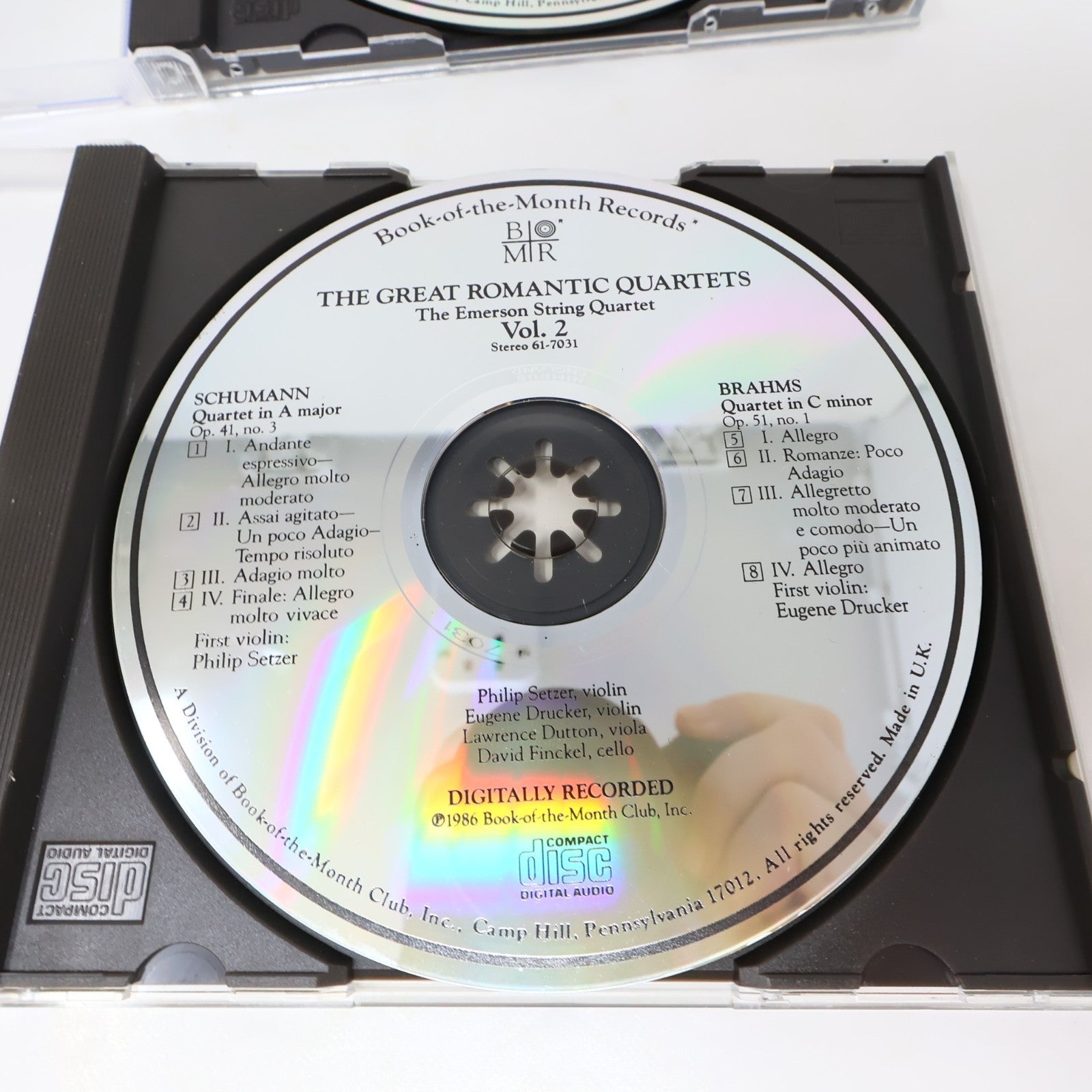 The Great Romantic Quartets #1-4 Book of The Month BMR 4 CD Lot Shumann/Brahms
