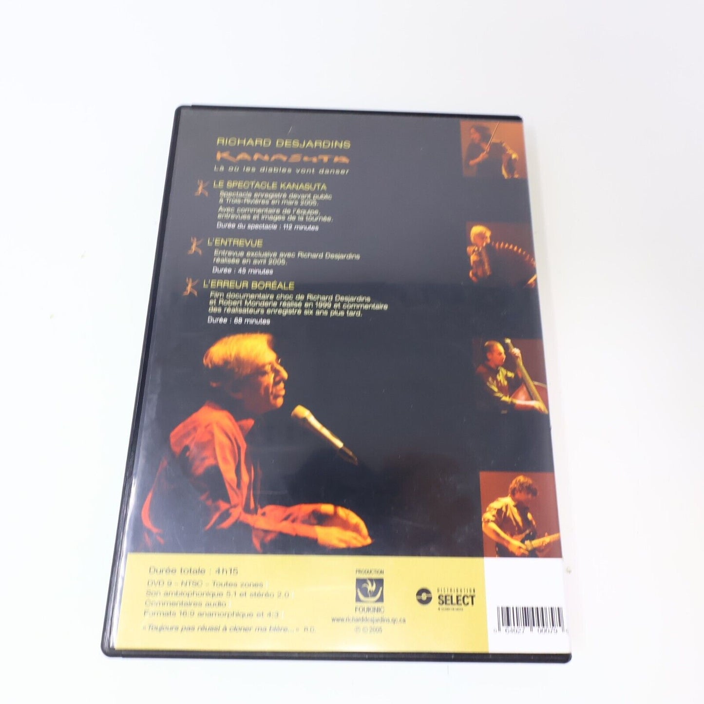 Richard Desjardins Kanasuta Là ou les Diables vont Danser DVD NTSC Spectacle
