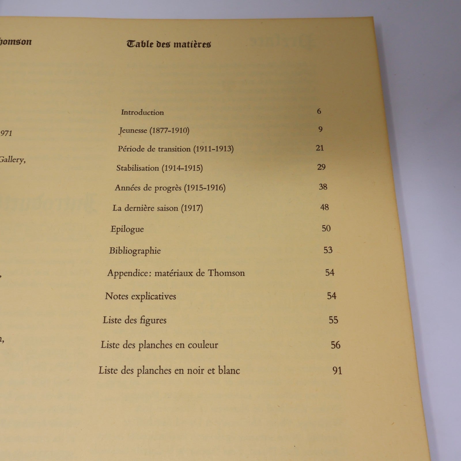 L'Art de Tom Thomson Art Gallery of Toronto 1972 Catalogue d'Exposition Français