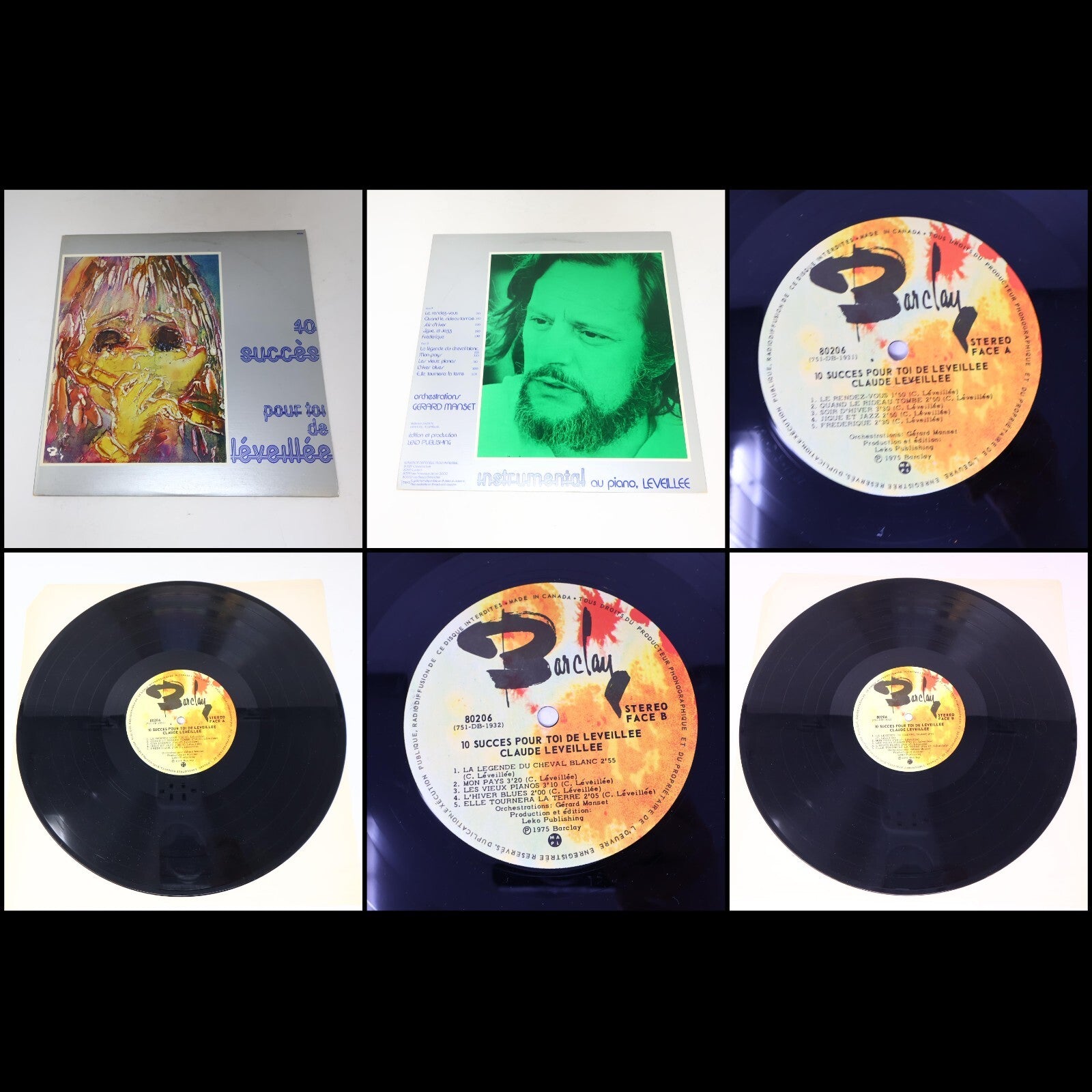 Claude Léveillée Lot 13 Disques Black Sun/Cheval De Bois/Beaux Dimanches Record