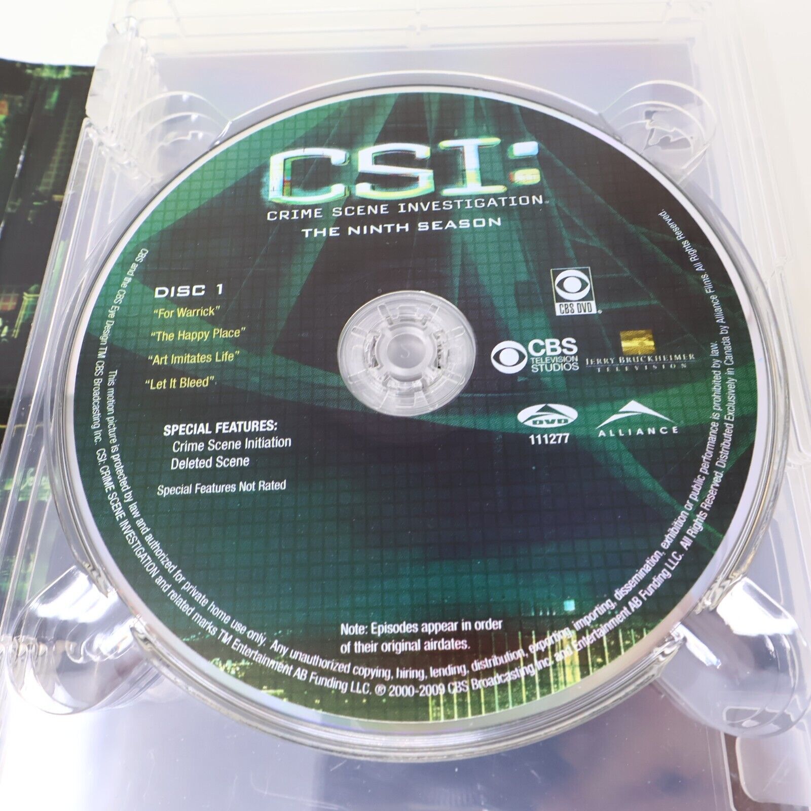 CSI Crime Scene Investigation Ninth Season #9 DVD Tested NTSC Laurence Fishburne