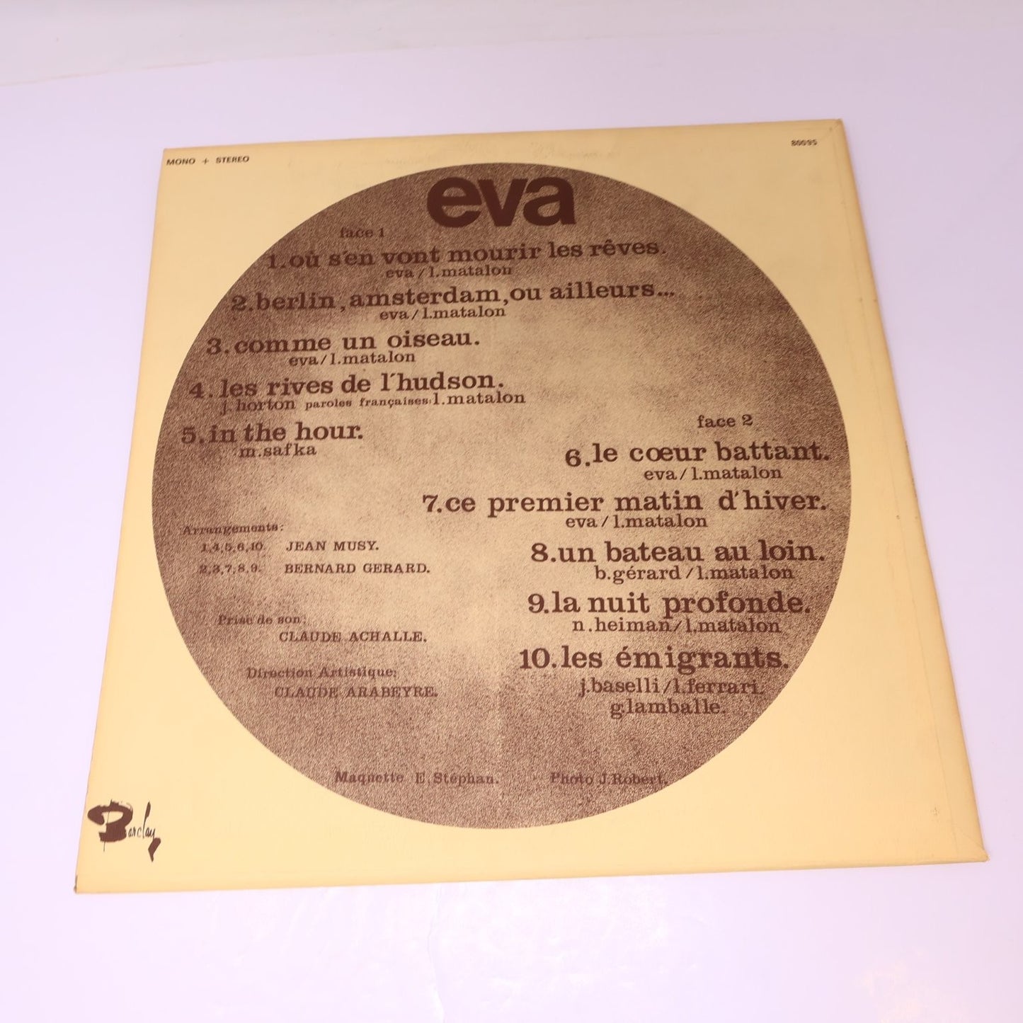 Eva Lot 3 Disques L'Orage/Éponyme LP Record Mercury/Barclay 33 RPM 1969-1972
