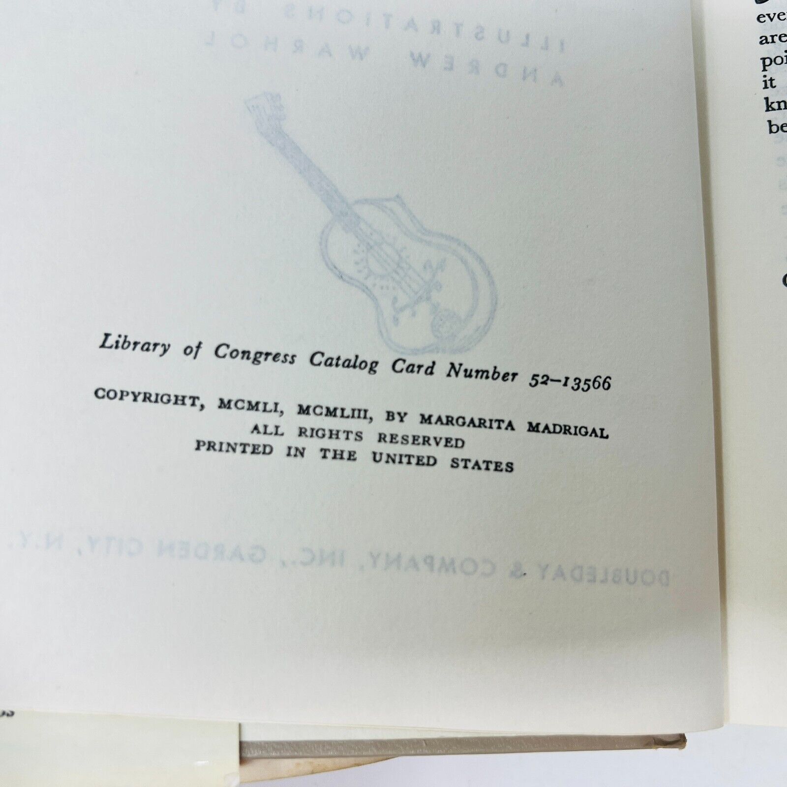 1953 Margarita Madrigal's Magic Key to Spanish Illustrations by Andy Wahrol HC