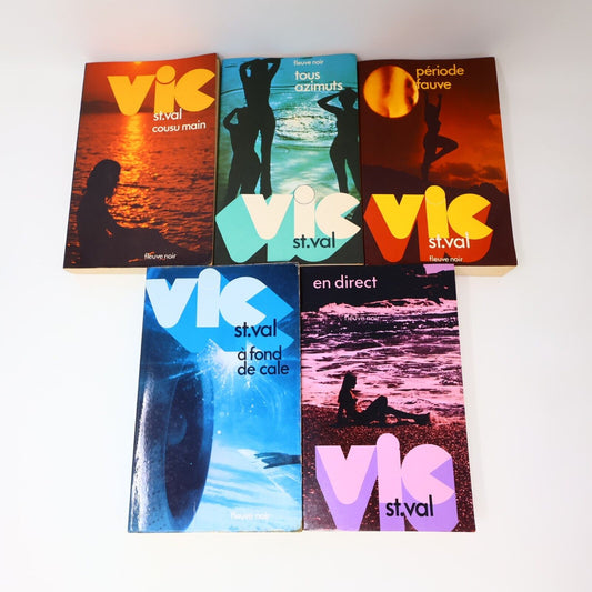 Lot 5 Vic St. Val Livres Aventure Espionnage Français French Fleuve Noir 70s PB