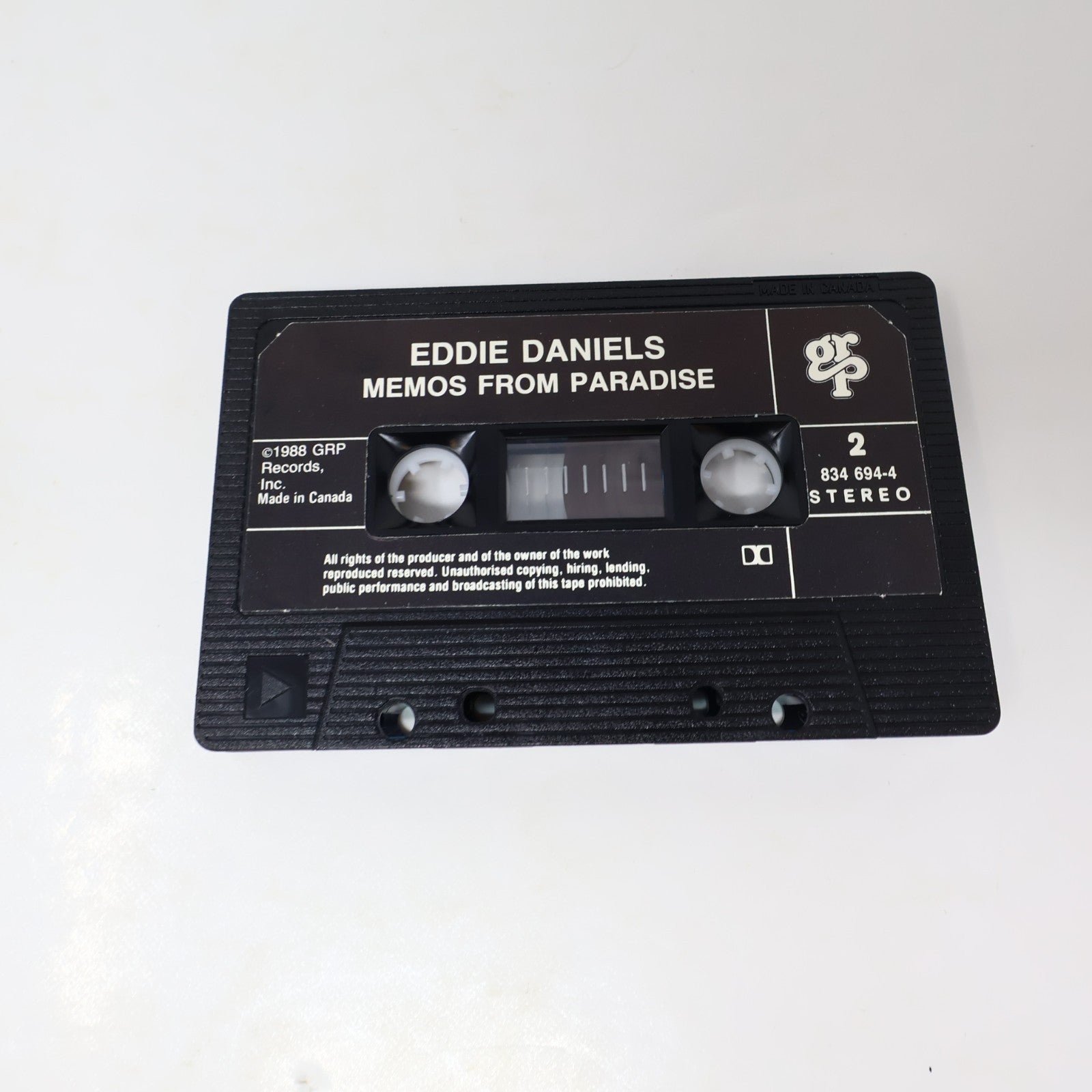 Eddie Daniels Memos From Paradise Cassette Jazz 1988 GRP 834 694-4 Spectralight