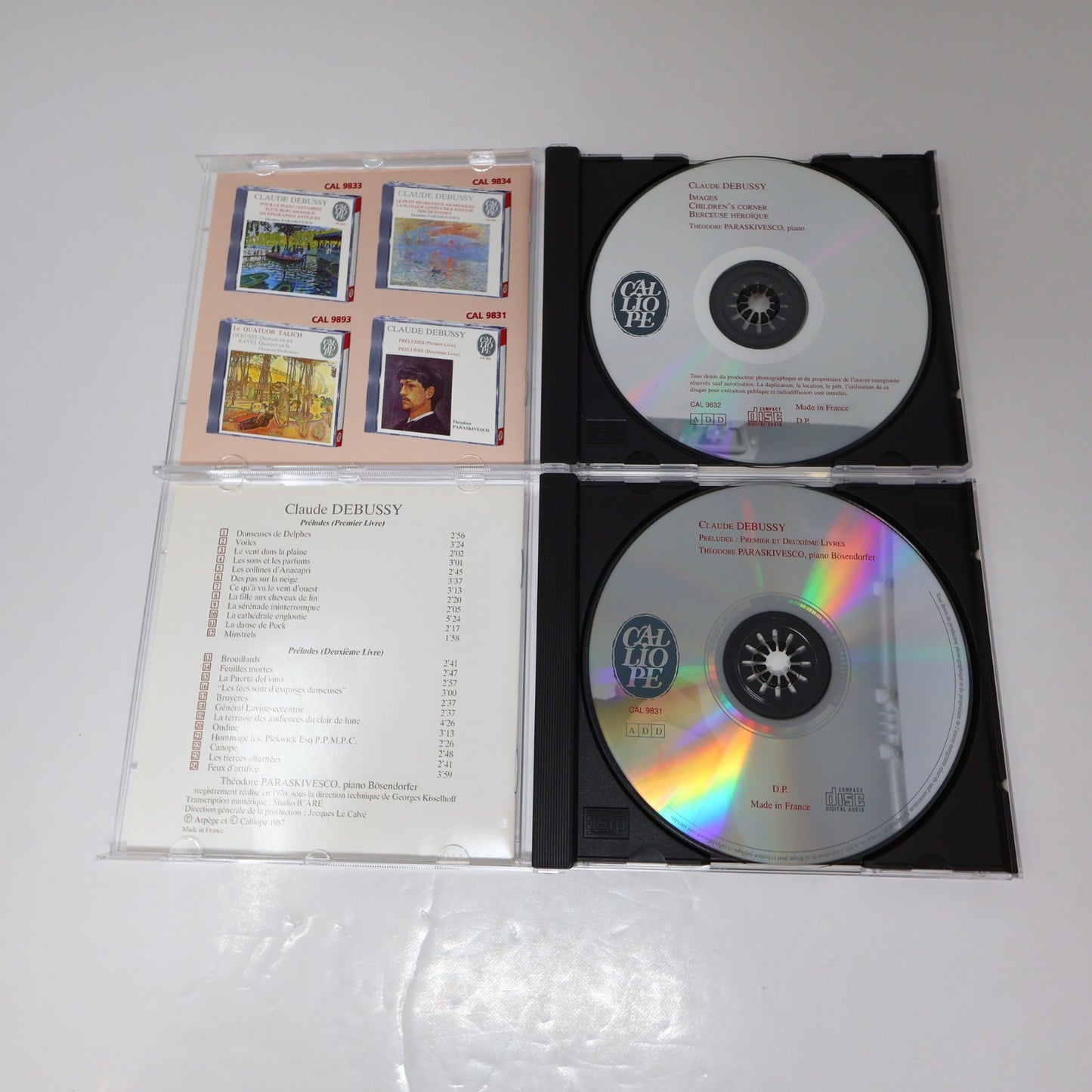 Claude Debussy L'Oeuvre de Piano Coffret 4 CD Calliope 2002 CAL 3831.4 Classique
