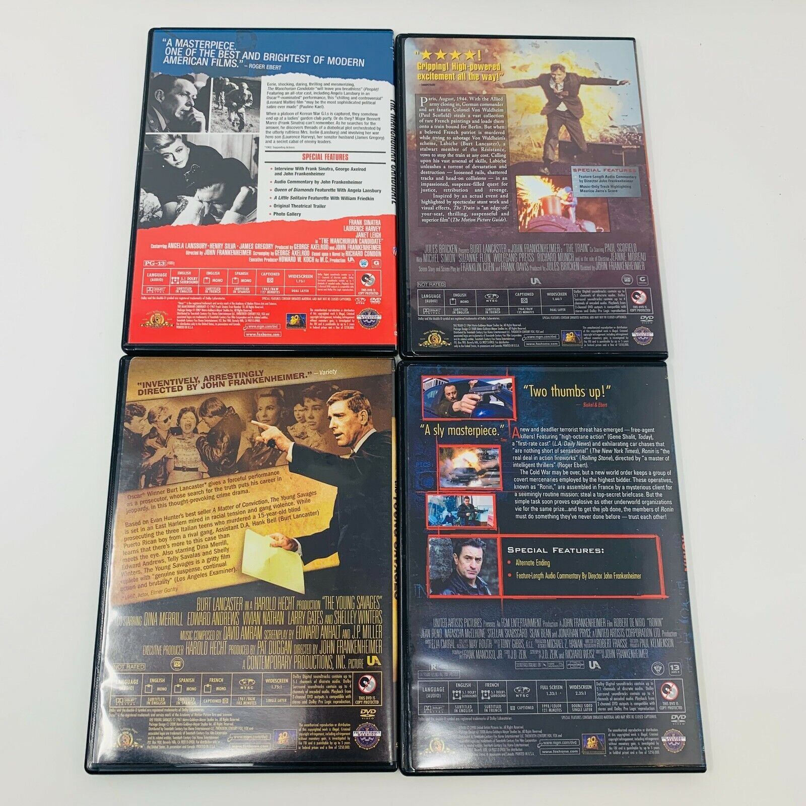 John Frankenheimer Collection DVD Ronin Manchurian Candidate Train Young Savages