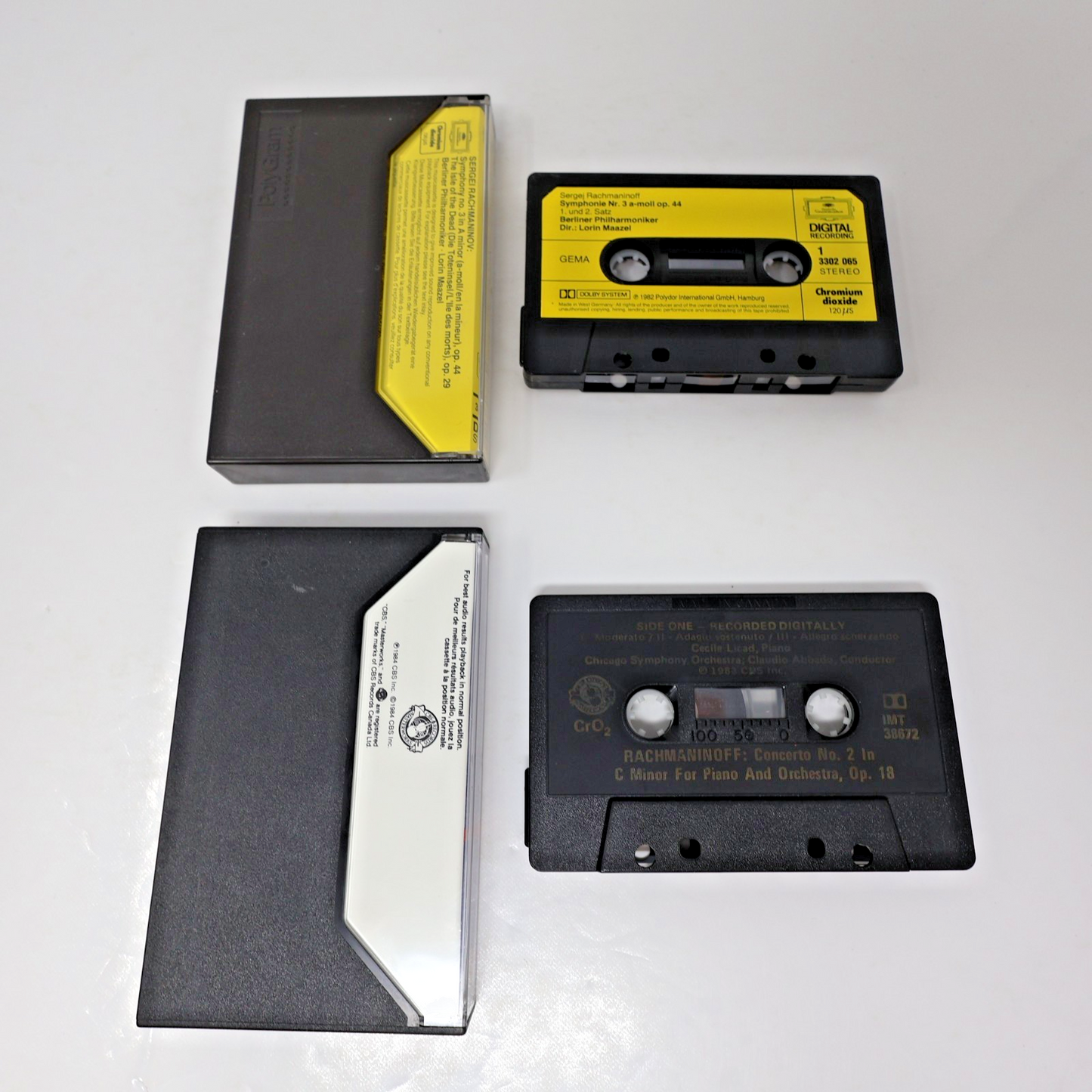 Rachmaninov 3 Cassettes Lot Symphonies 2-3/Piano Concerto 2 Maazel/Ashkenazy