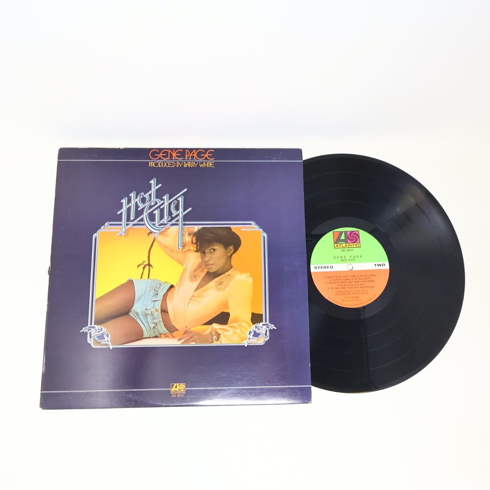 Gene Page Hot City LP Record Vinyl 1974 Atlantic SD 18111 	Canada Satin Soul 70s