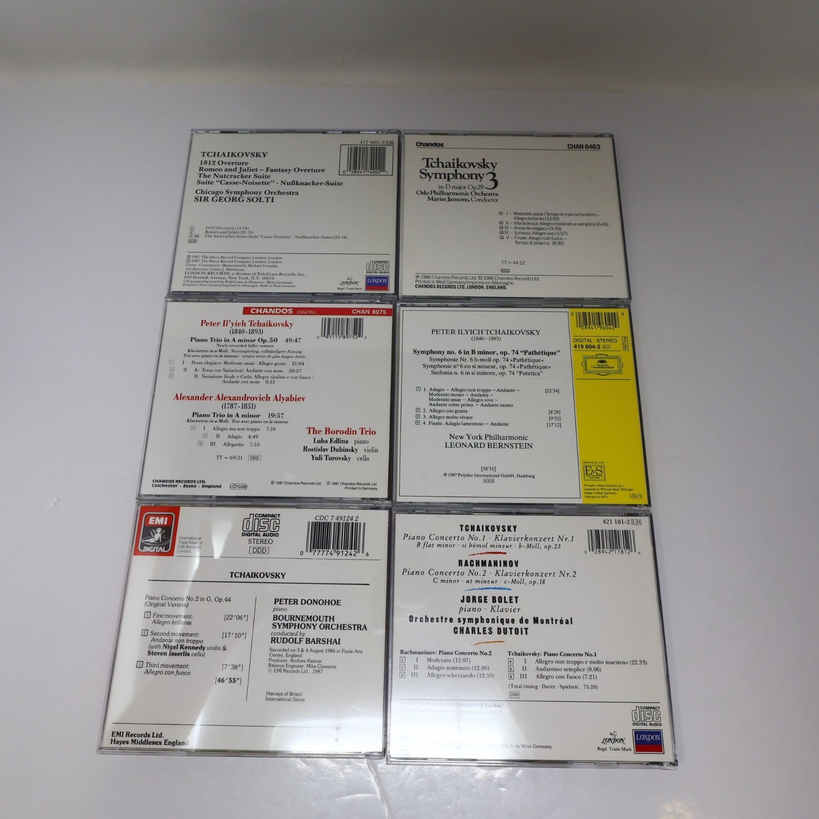 Tchaikovsky 13 CD Lot Sir Georg Solti/Charles Dutoit/Kyung Wha Chung/Jansons