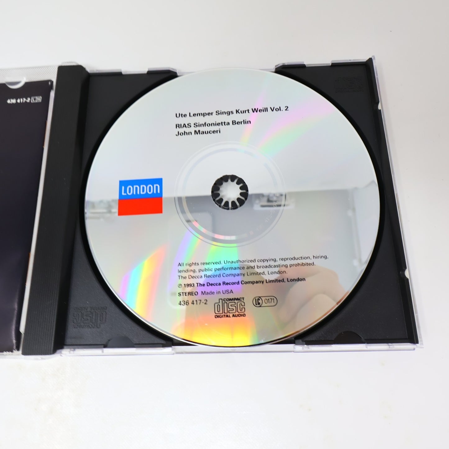 Ute Lemper Sings Kurt Weill Volume 2 CD 1993 Jazz Pop Classical 90s