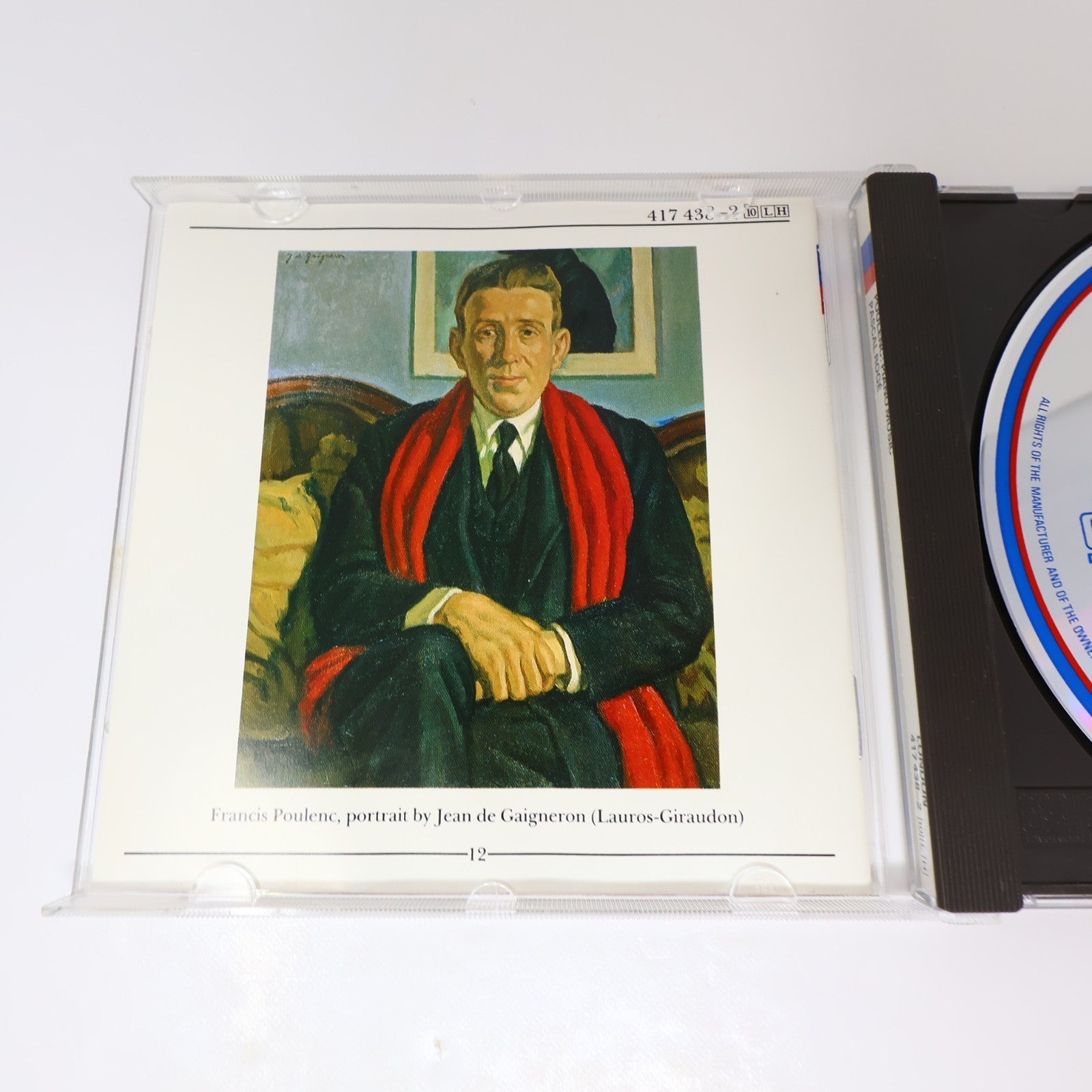 Poulenc Piano Works/Les Soirées de Nazelles CD Pascal Rogé London 1987 417 438-2
