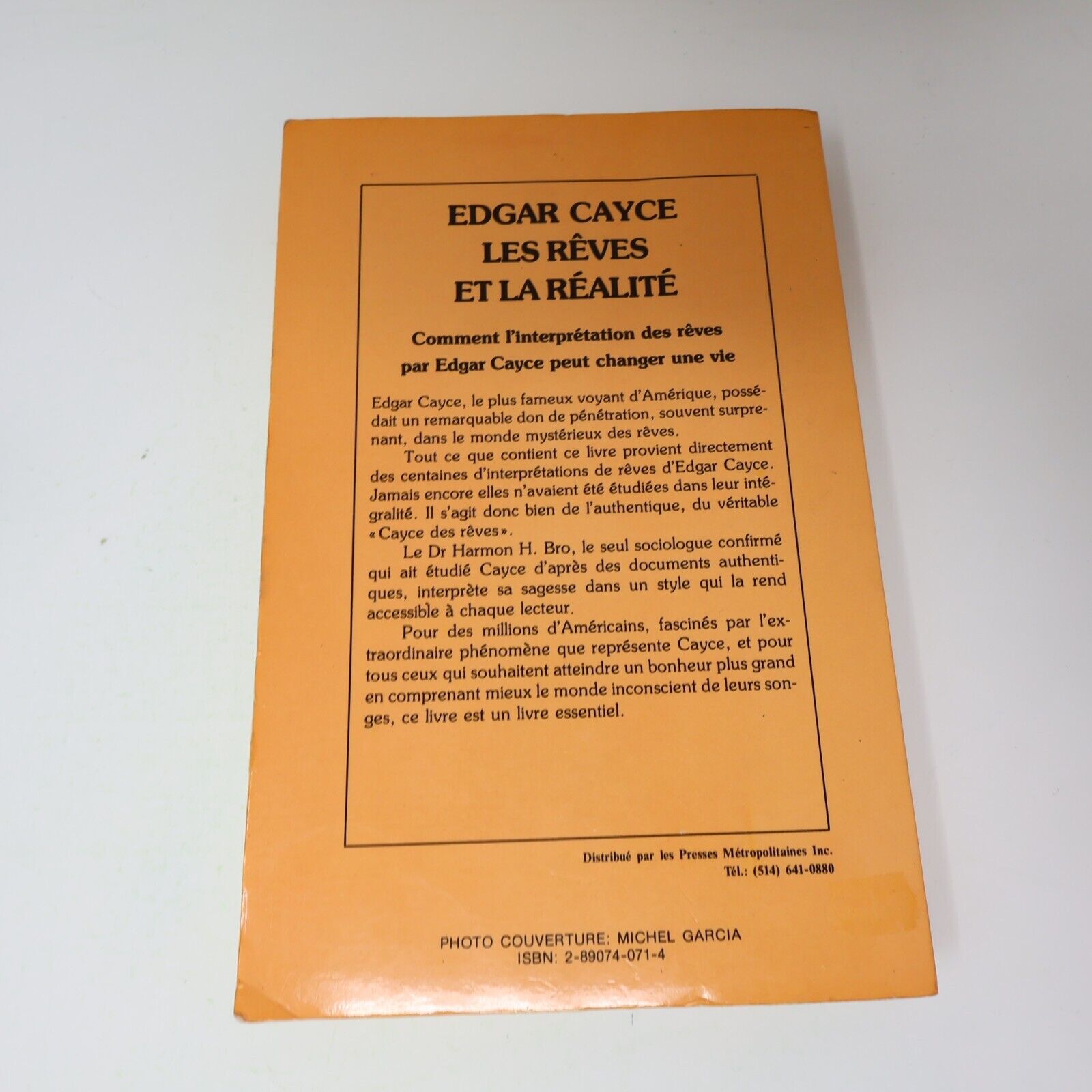 1983 Edgar Cayce les Rêves et la Réalité Harmon Hartzell Bro/Hugh Lynn Cayce PB