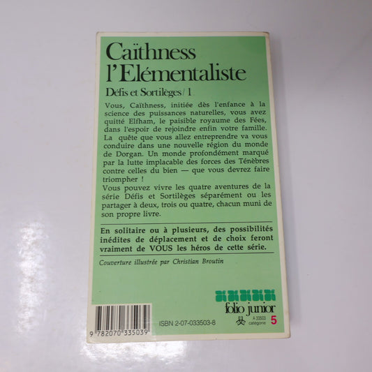 Caïthness l'Élémentaliste Gildas Sagot Défis et Sortilèges #1 LDVELH 1989 PB