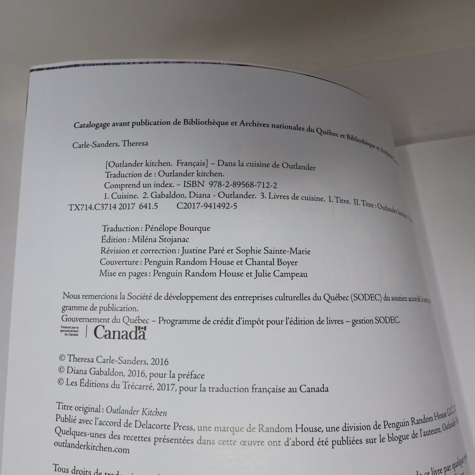 Dans la Cuisine de Outlander Theresa Carle-Sanders Le Chardon et le Tartan 2017