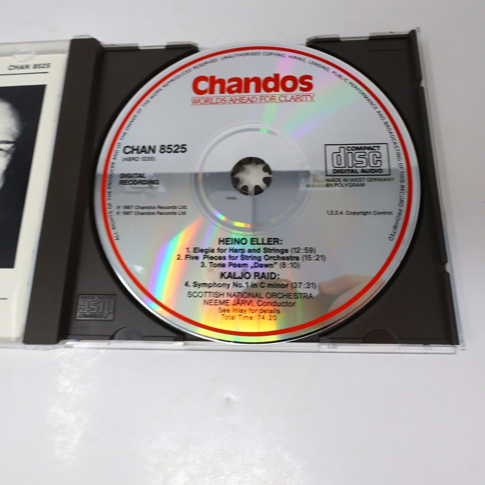 Neeme Järvi Music From Estonia Volume 1 CD Chandos Heino Eller/Kaljo Raid