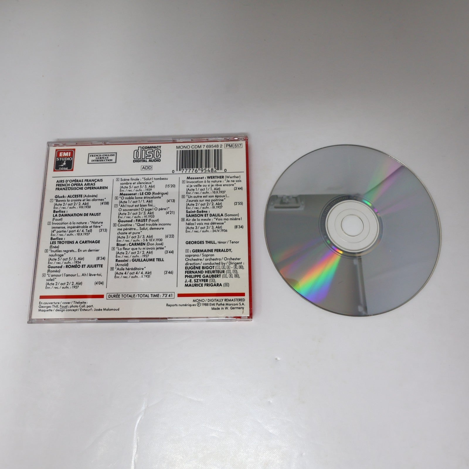Georges Thill Airs D'Opéras Français/French Opera Arias CD Angel CDM 7 69548 2