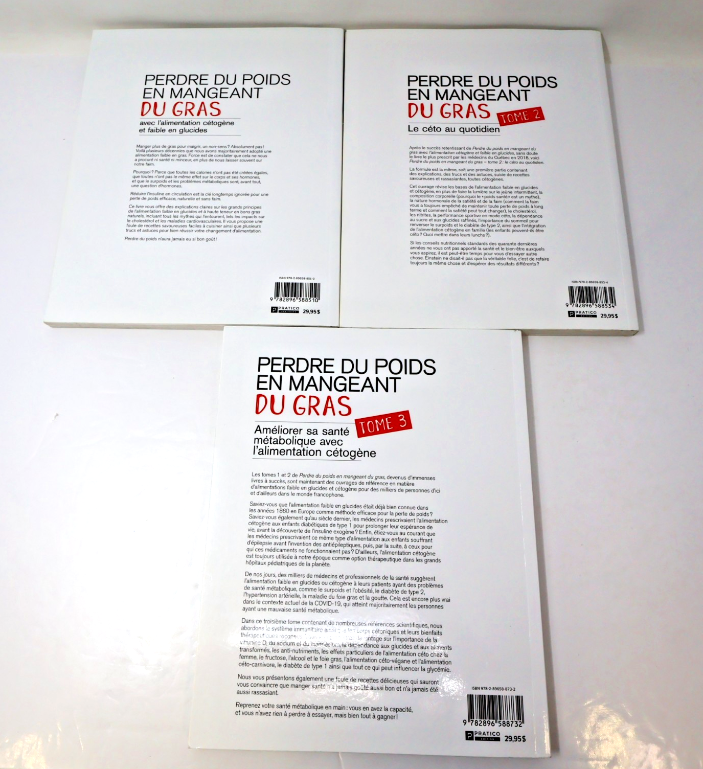 Perdre du Poids en Mangeant du Gras #1-3 Lot 3 Livres Cétogène Recettes Cuisine