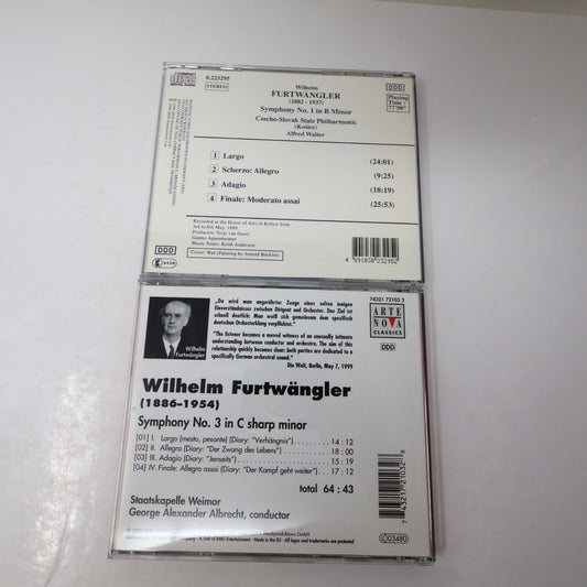 Wilhelm Furtwängler 2 CD Lot Classical Symphony No. 1 In B Minor/Symphony No. 3
