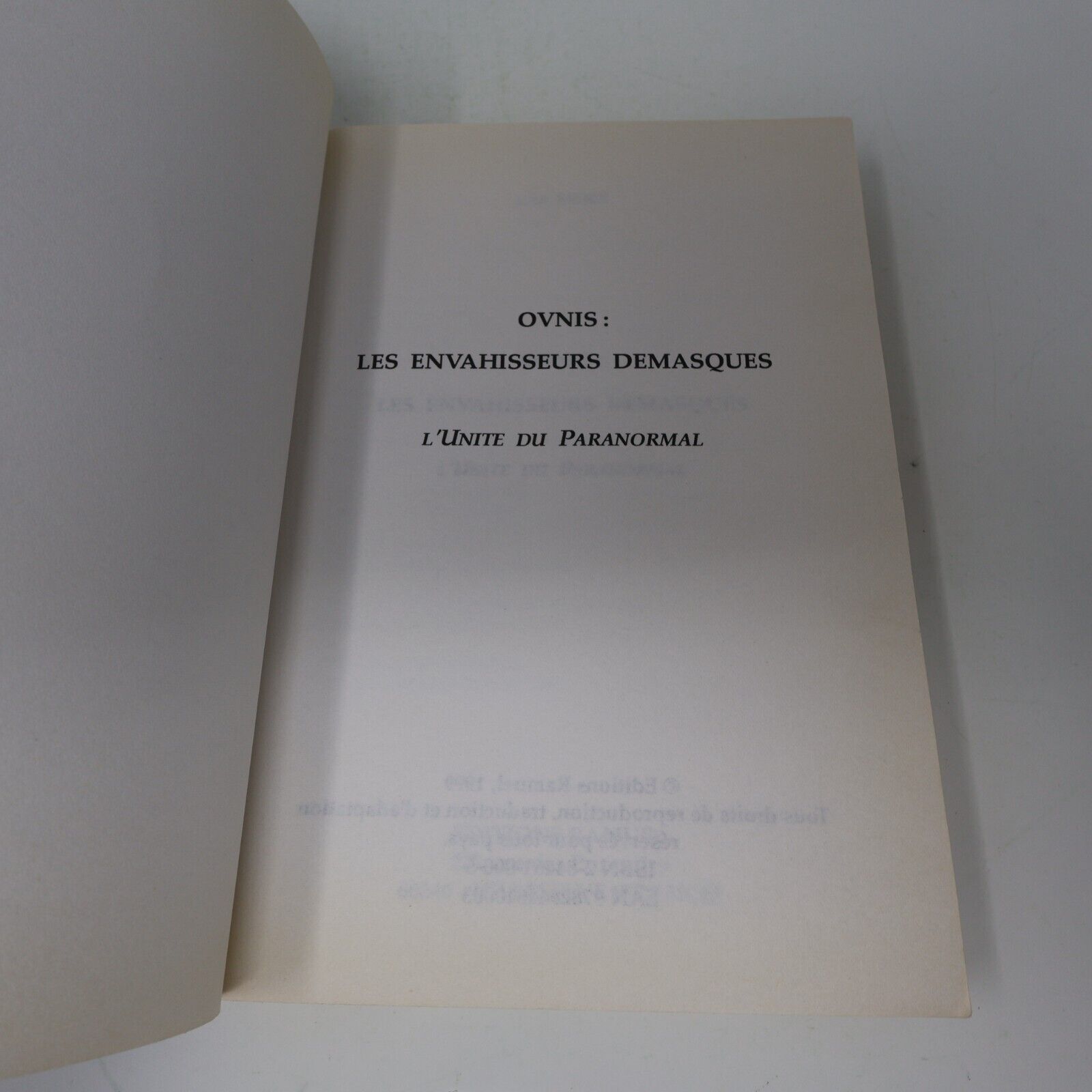 1999 Ovnis les Envahisseurs Démasqués l'Unité du Paranormal Jean Sider Ramuel PB