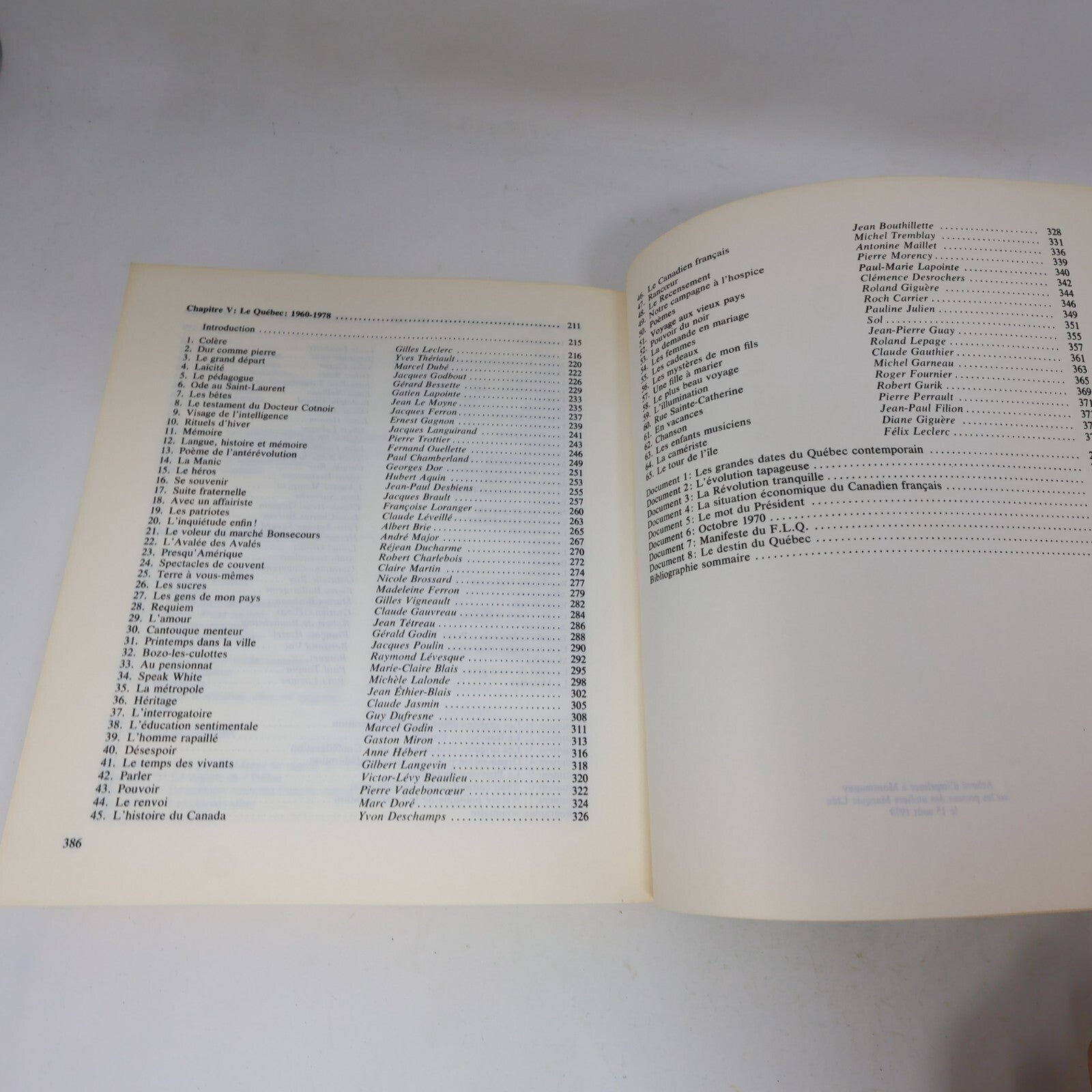 1979 Le Québec par ses Textes Litteraires 1534-1976 Littérature Histoire Livre