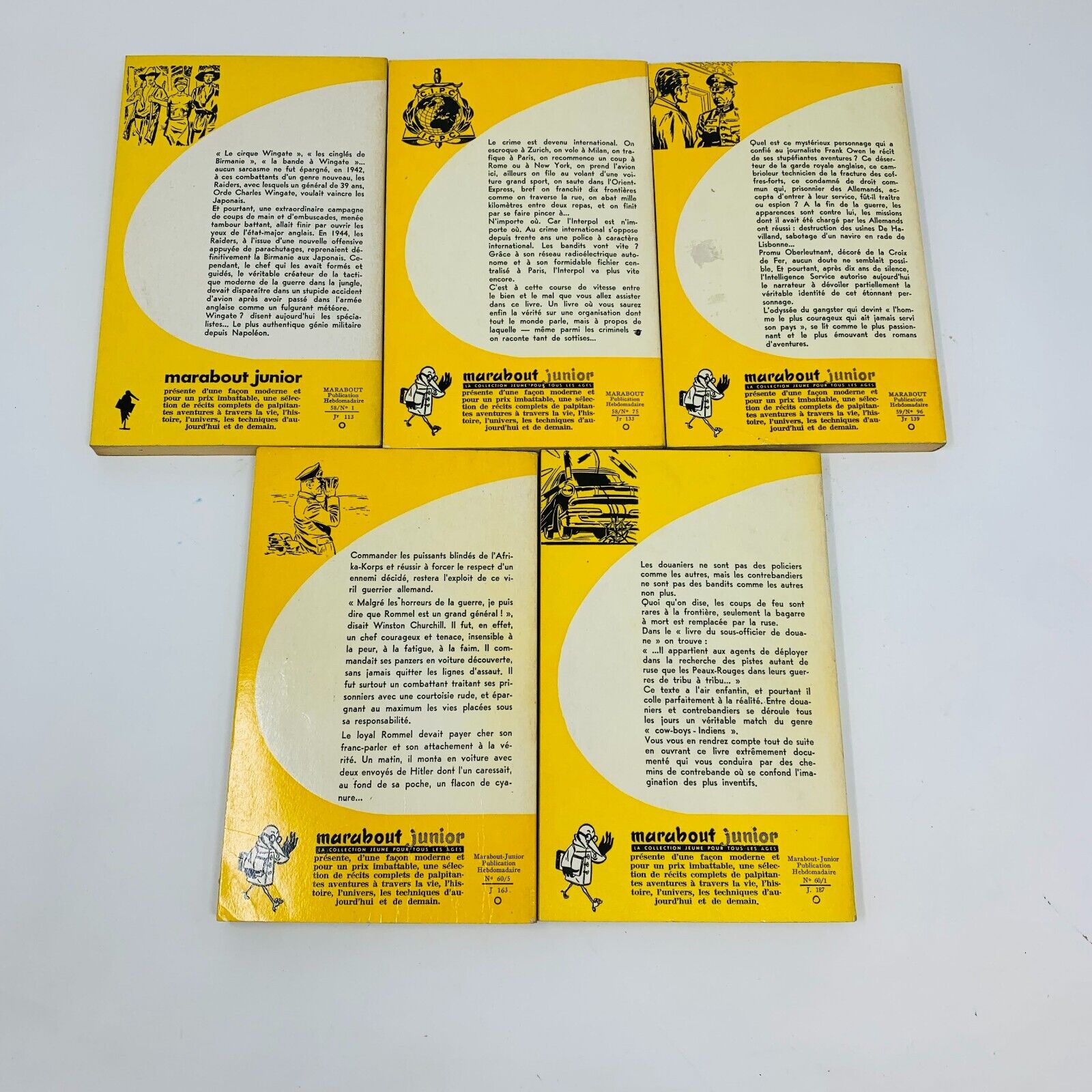 9x Marabout Junior Pulp Fiction Espion Guerre Crime Lot French Français 1958-64