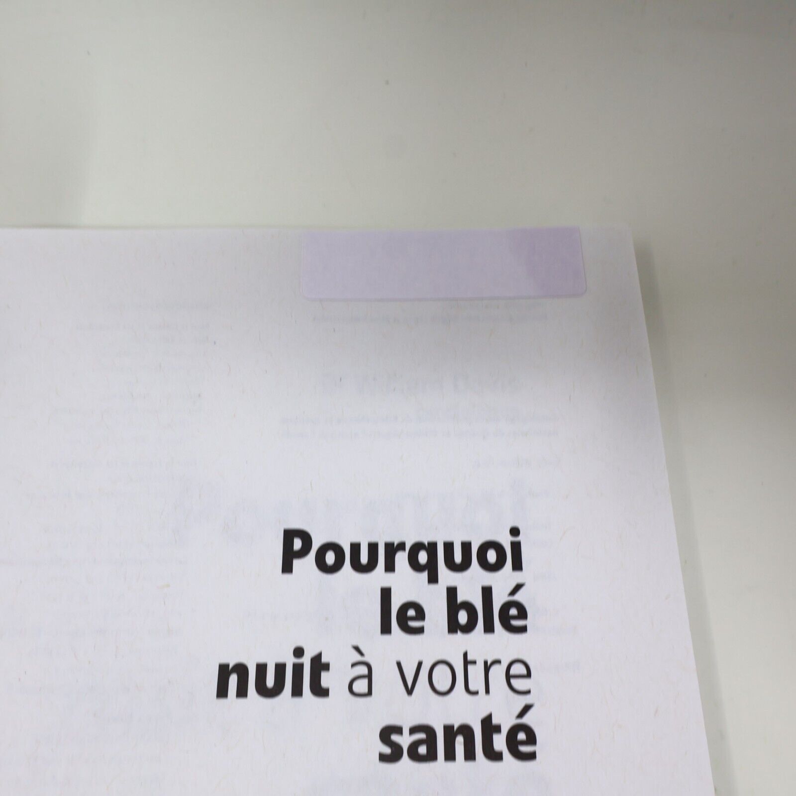 2012 Pourquoi le Blé Nuit à Votre Santé Dr William Davis De L'homme Français PB
