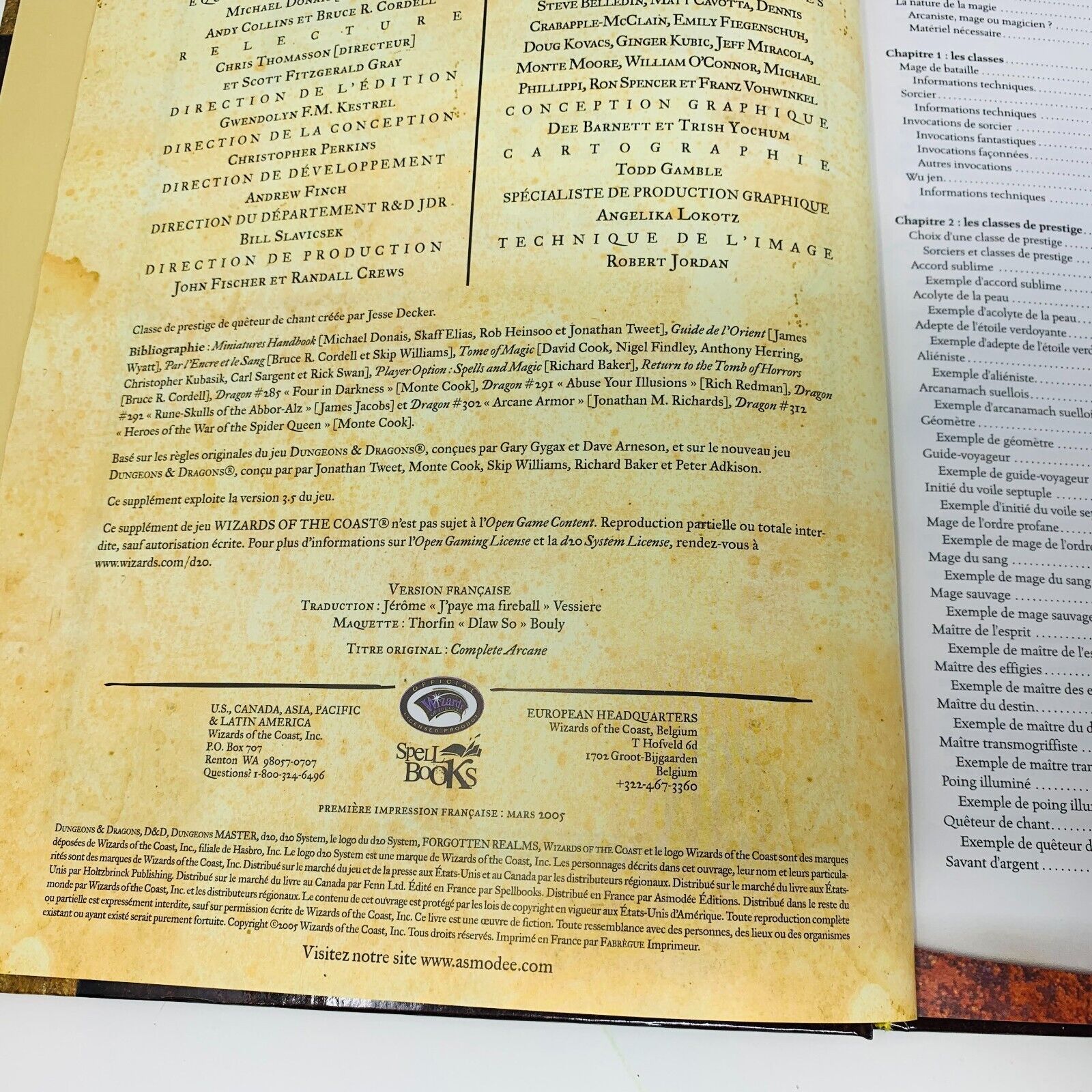2005 Codex Profane Guide Magie Dungeons & Dragons D&D Richard Baker WOC Français