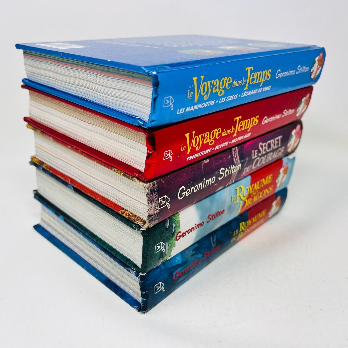 5x Geronimo Stilton Royaume Bonheur Dragons Voyage Temps Français Lot Livres