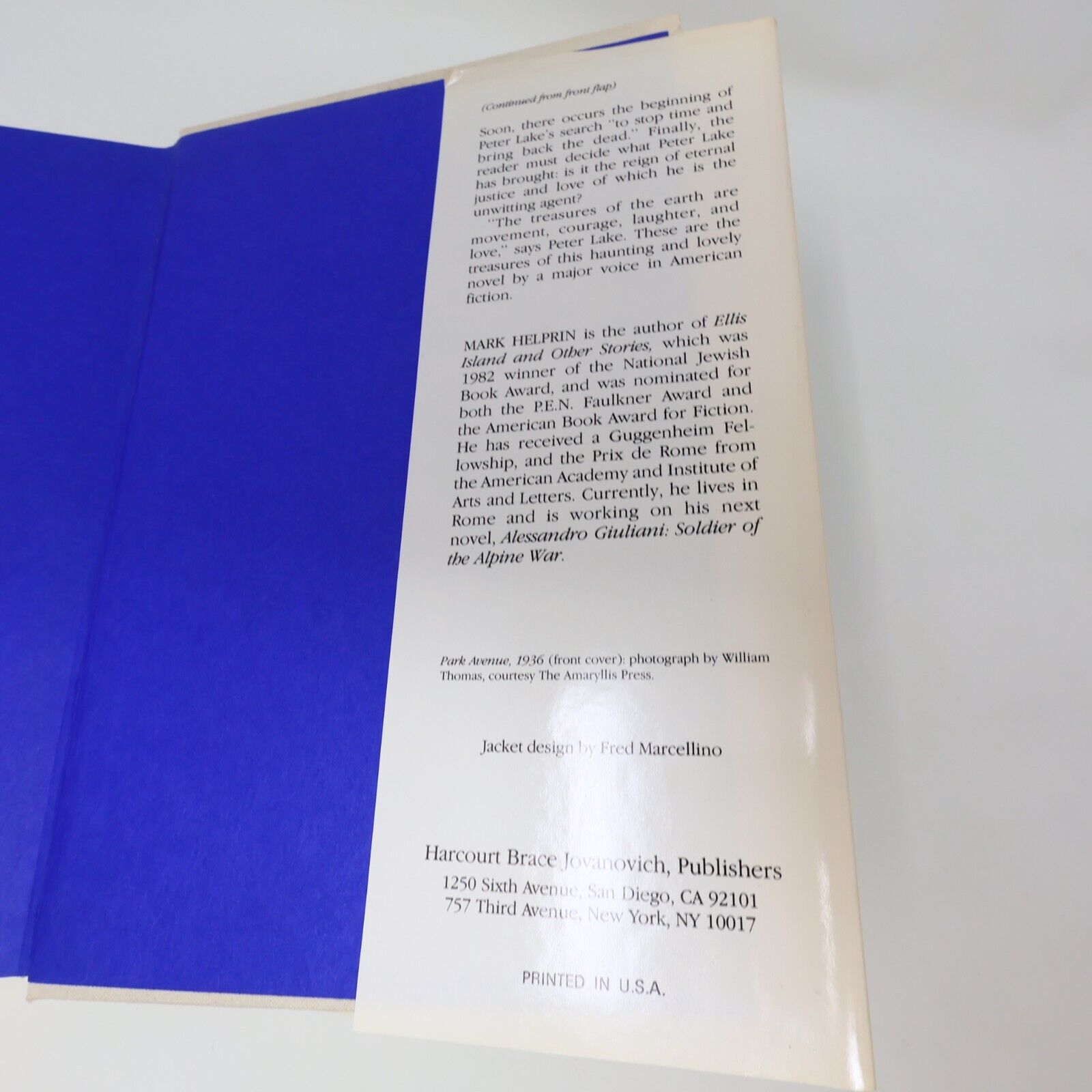 1983 Winter's Tale Mark Helprin Historical Fantasy HBJ Hardcover Book 80s HC DJ
