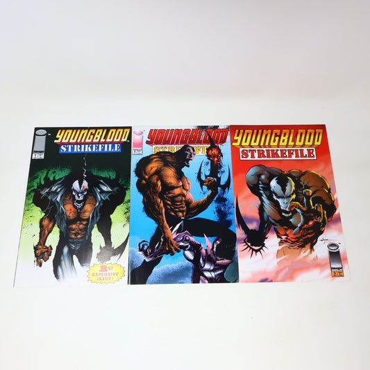Lot 3 Comics Youngblood Strikefile #1-2-3 Rob Liefeld/Jae Lee Image 1993 1990s