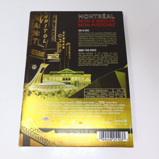 Montréal Mon Amour Mon Histoire DVD Français/English NTSC Region 1 16:9 2016