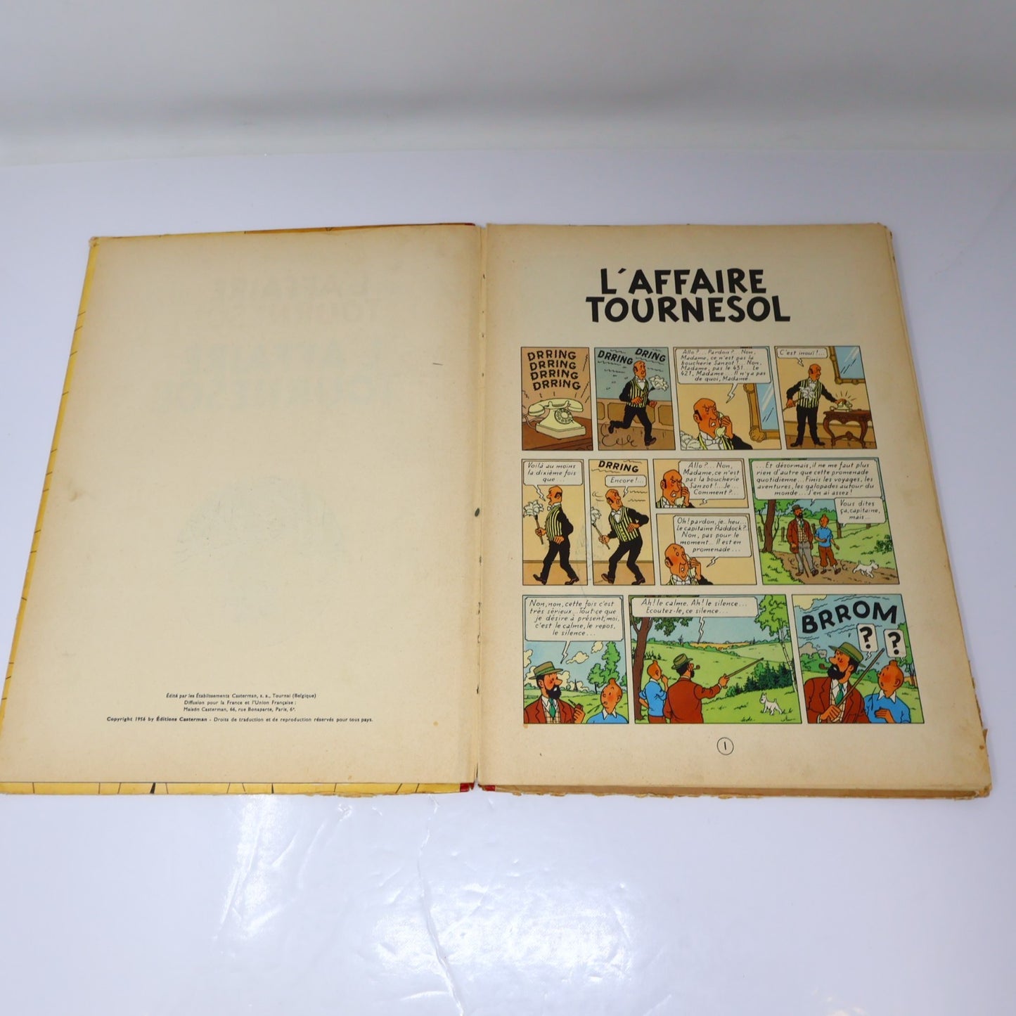 Tintin L'Affaire Tournesol Hergé Casterman 1956 HC B20 Belgique Français/French