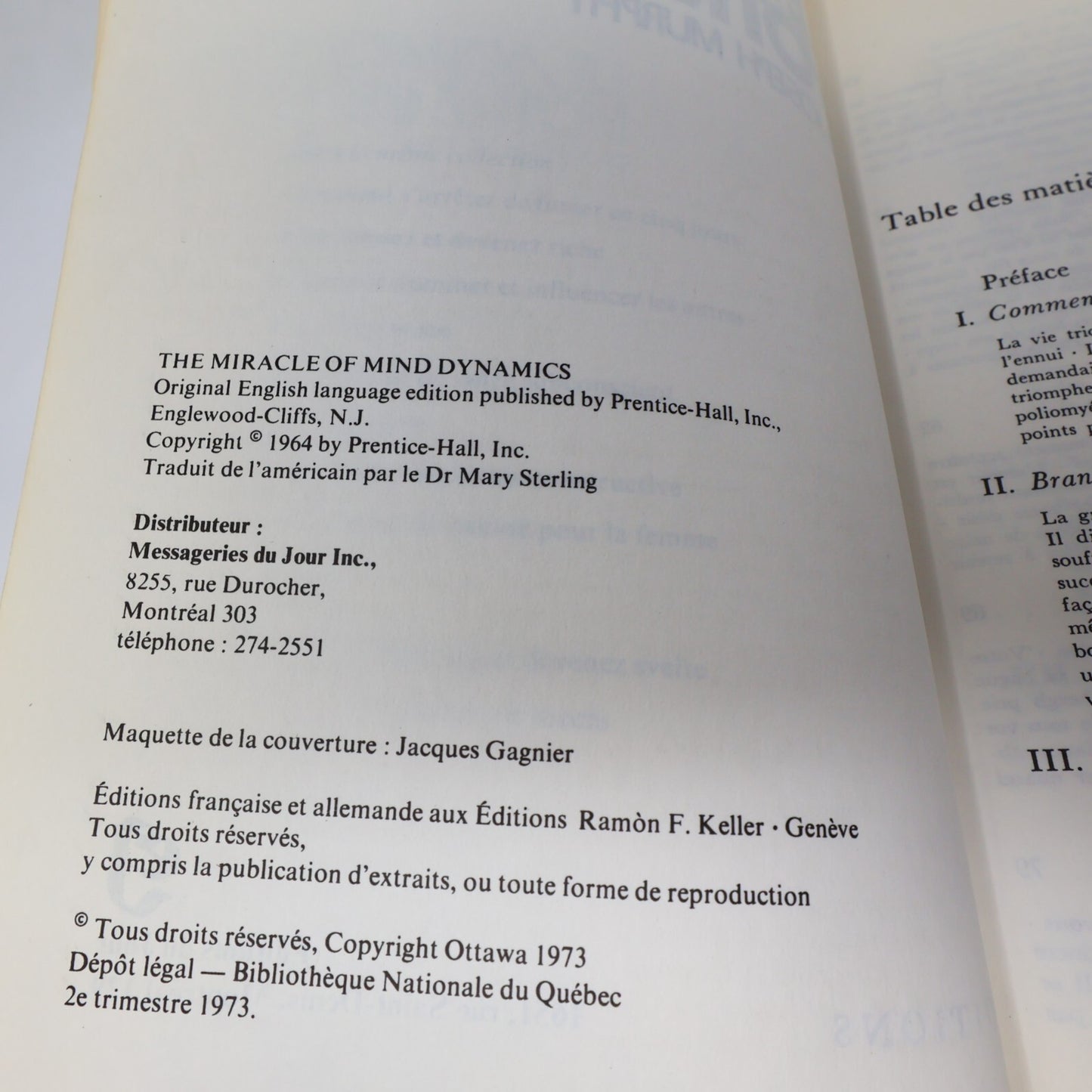 1973 Le Miracle de Votre Esprit Joseph Murphy Éditions du Jour Spiritualité 70s