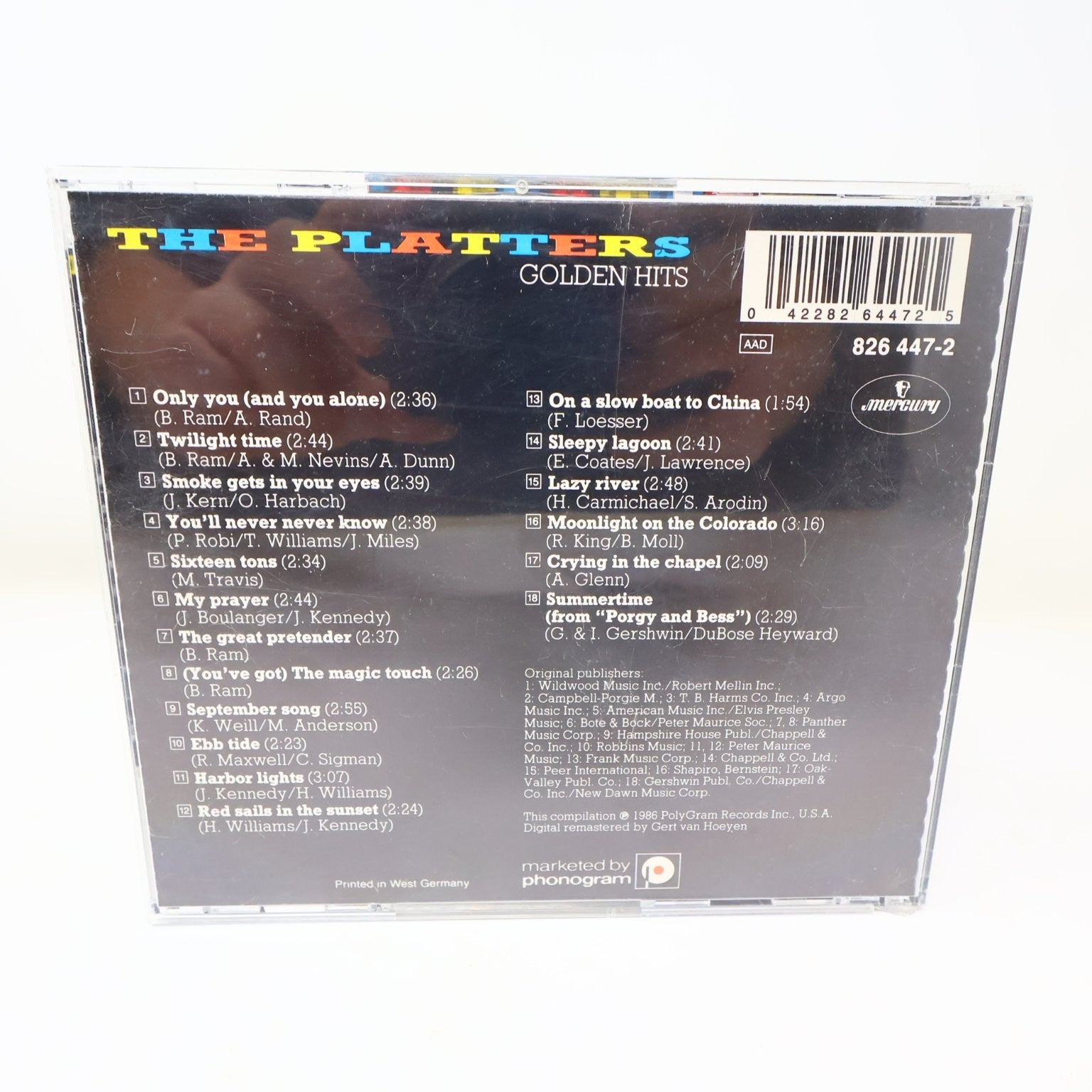The Platters Golden Hits CD 1986 Digital Remaster Doo Wop Mercury Only You