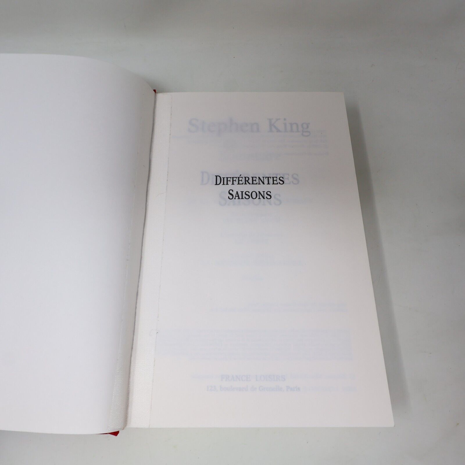 1994 Différentes Saisons de Stephen King Hardcover HC France Loisirs Horreur 90s